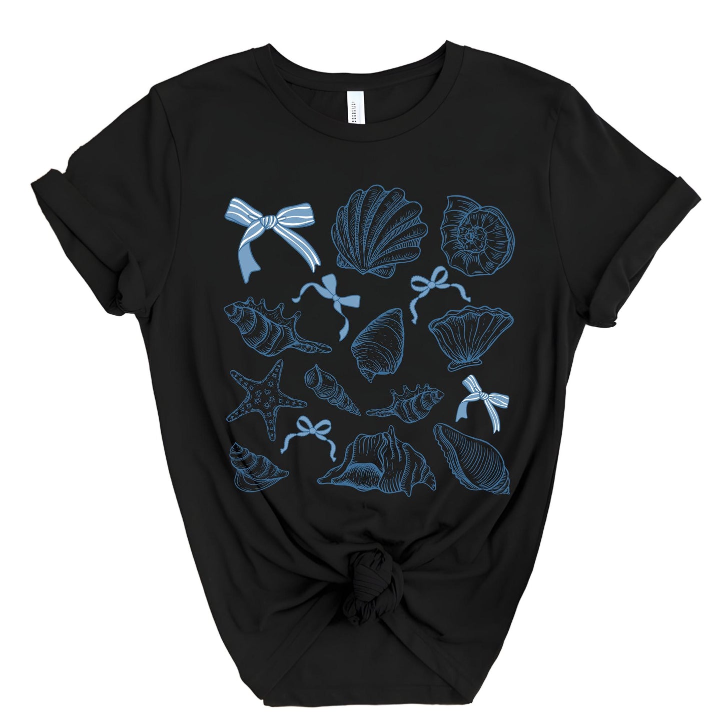 Retro Sea Shell T-Shirt: Coquette Bow Beach Tee