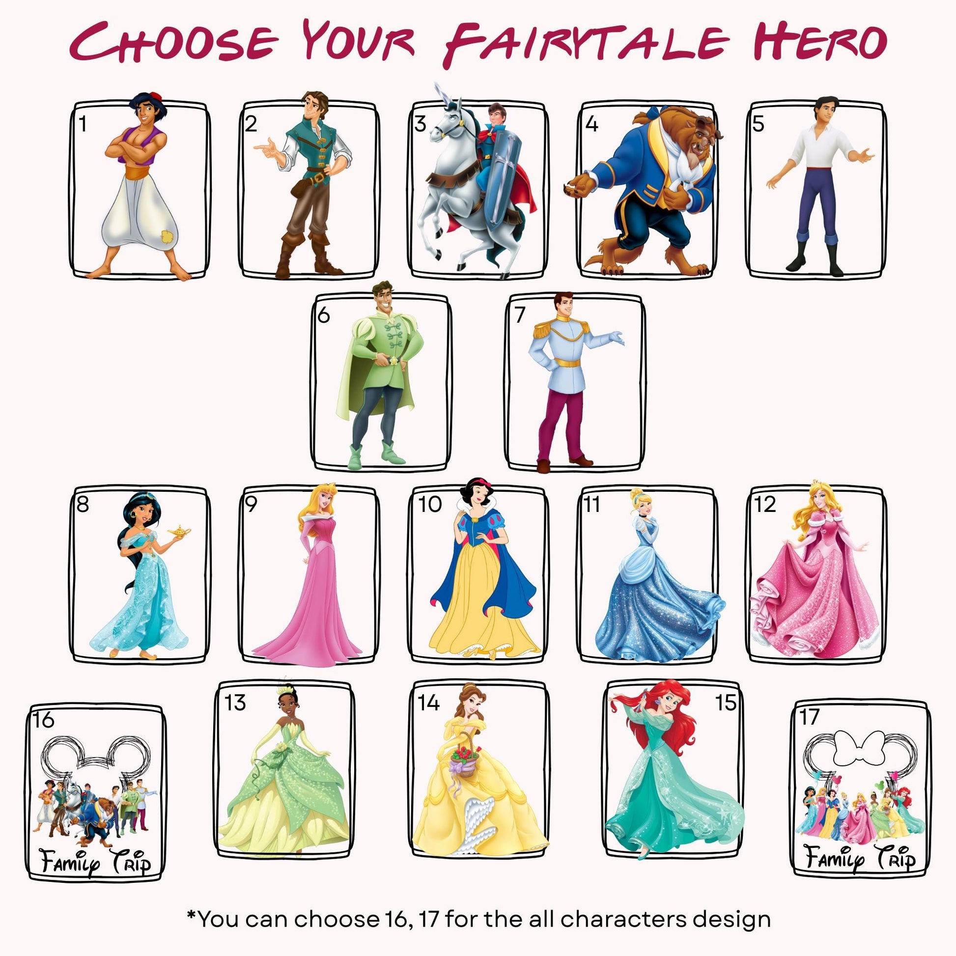 Disney Fairytale Characters Shirt, Mickey Friends Shirt, Beauty and The Beast Shirt, Disney Princess Shirt, Disneyland Family Matching Shirt
