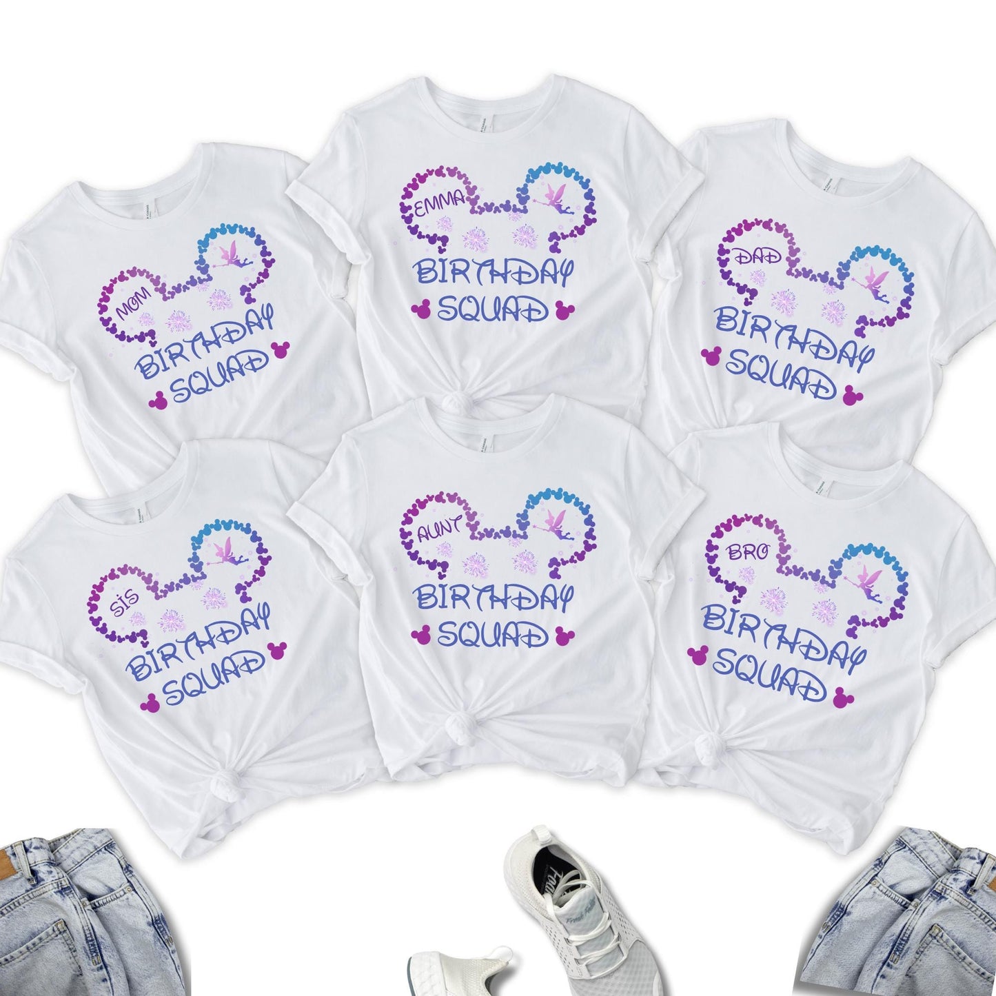 Custom Disney Family Birthday Squad Shirt, Disney Birthday Girl Shirt, Disney Birthday Boy Shirt, Disney Trip Shirt, Mickey Minnie Shirt