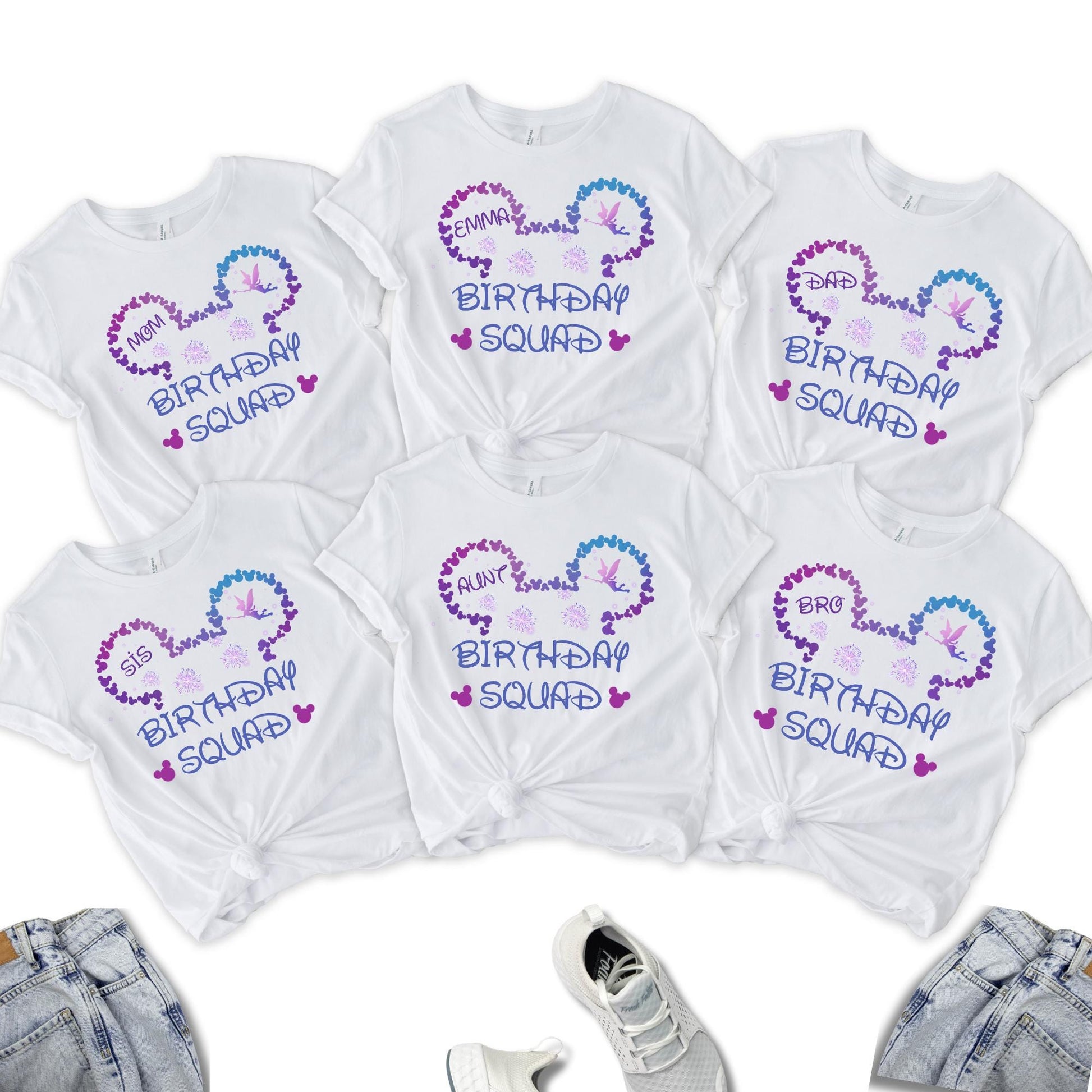 Custom Disney Family Birthday Squad Shirt, Disney Birthday Girl Shirt, Disney Birthday Boy Shirt, Disney Trip Shirt, Mickey Minnie Shirt