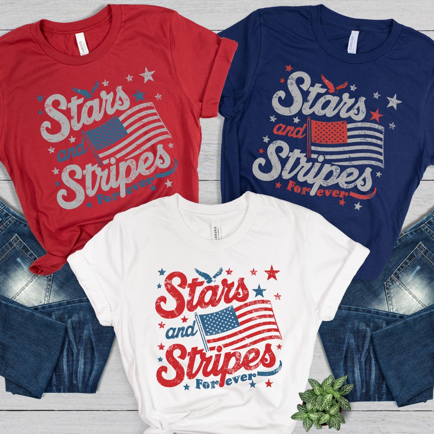 Stars and Stripes Feminist T-Shirt: Retro 4th of July Tee