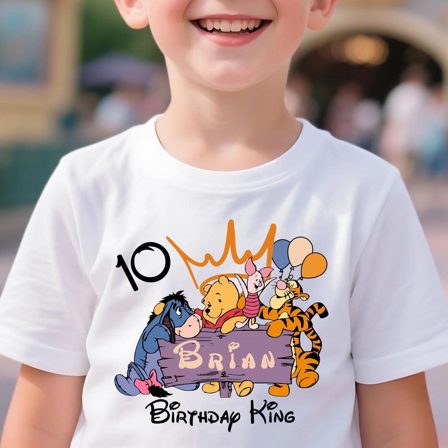 Personalized Disney Winnie The Pooh Birthday Shirt, Baby Bodysuit, Pooh 1st Birthday King Shirt, Magic Kingdom Bday Tee, Pooh Birthday Boy