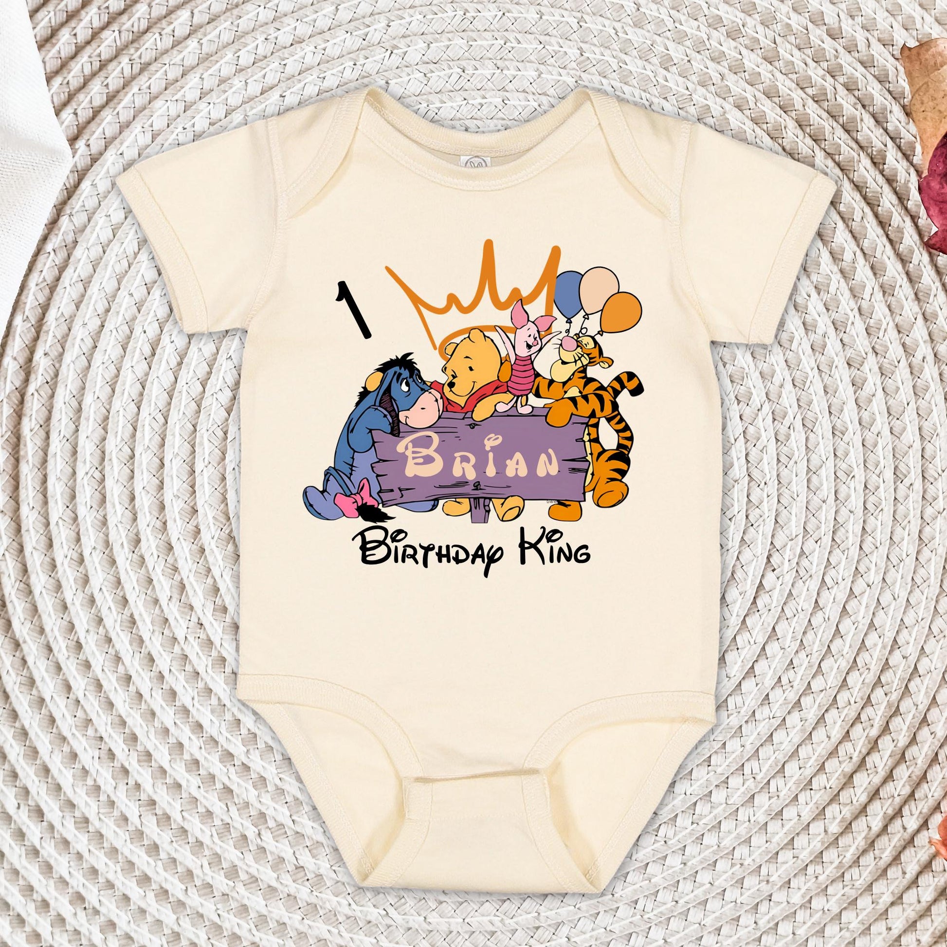 Personalized Disney Winnie The Pooh Birthday Shirt, Baby Bodysuit, Pooh 1st Birthday King Shirt, Magic Kingdom Bday Tee, Pooh Birthday Boy