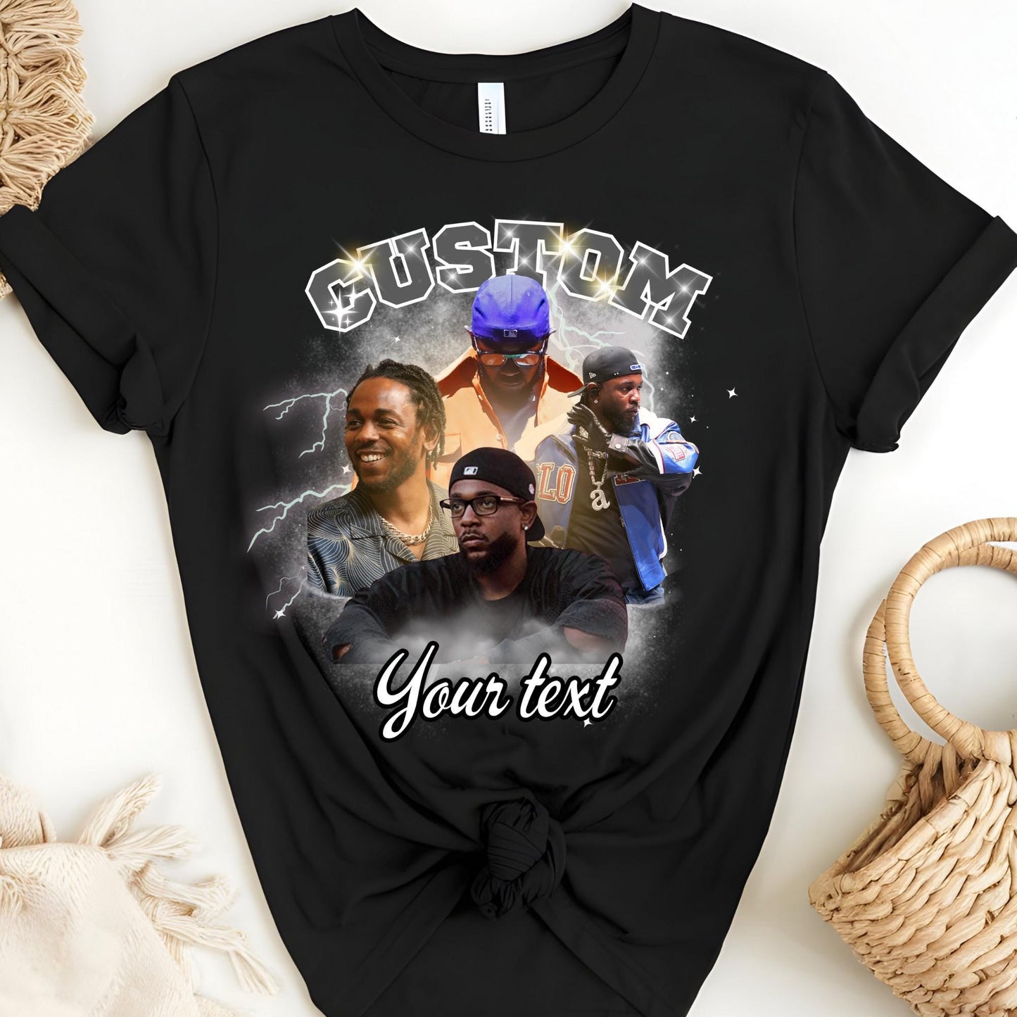 Custom Face Photo T-Shirt: Bootleg Rap Style Birthday Gift