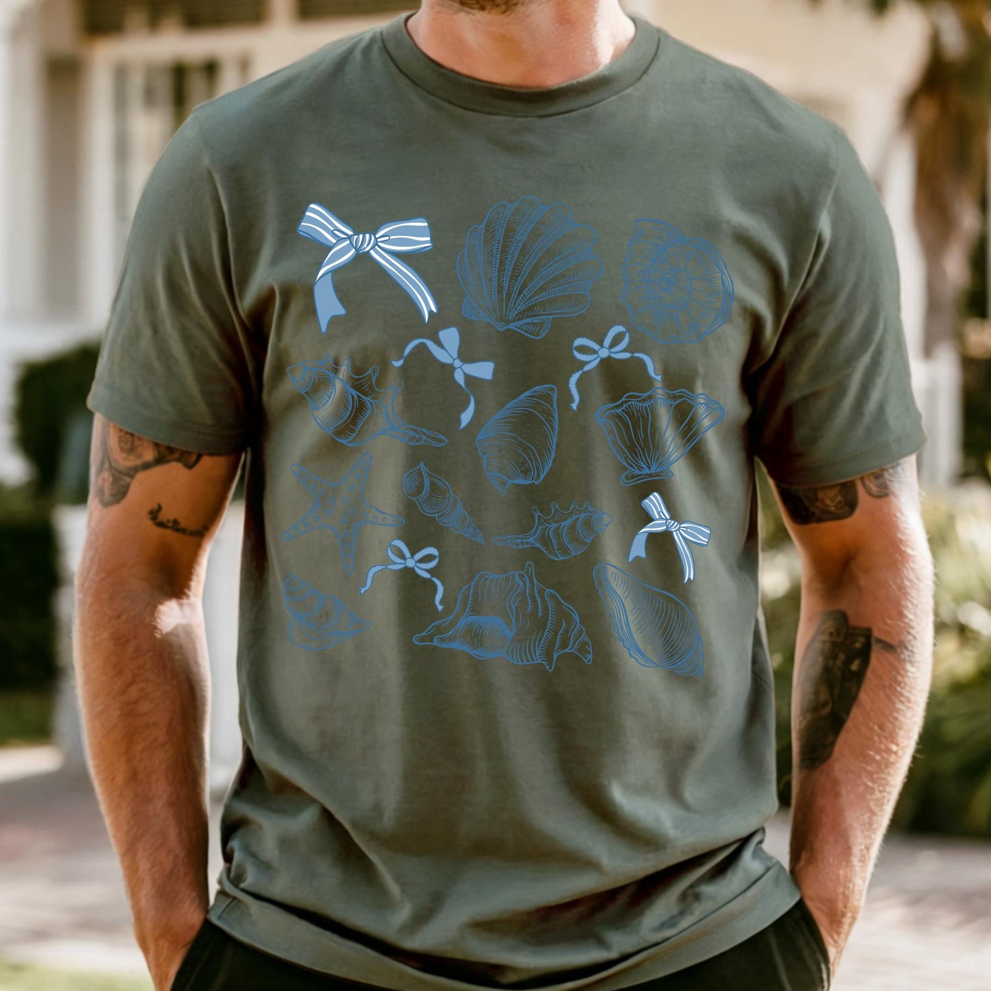 Seashell Comfort Colors T-Shirt: Retro Beach Coquette Top