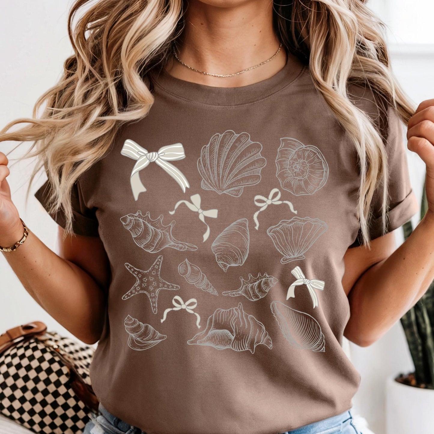 Seashell Comfort Colors T-Shirt: Retro Beach Coquette Top
