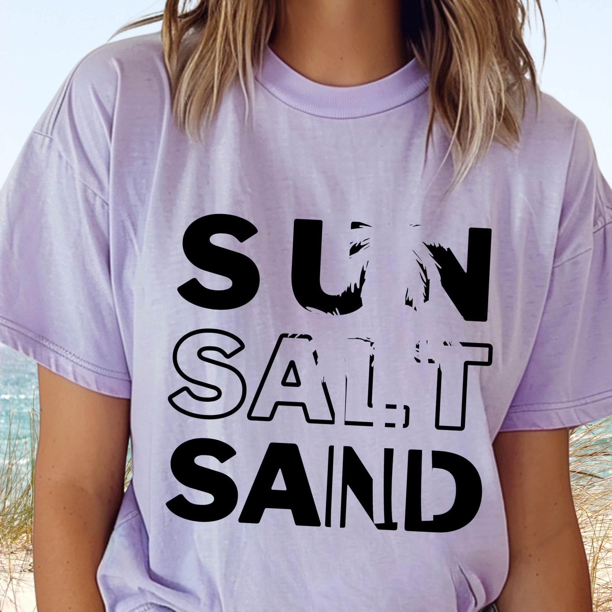 Sun Sand Salt Comfort Colors Shirt: Retro Beach Tee
