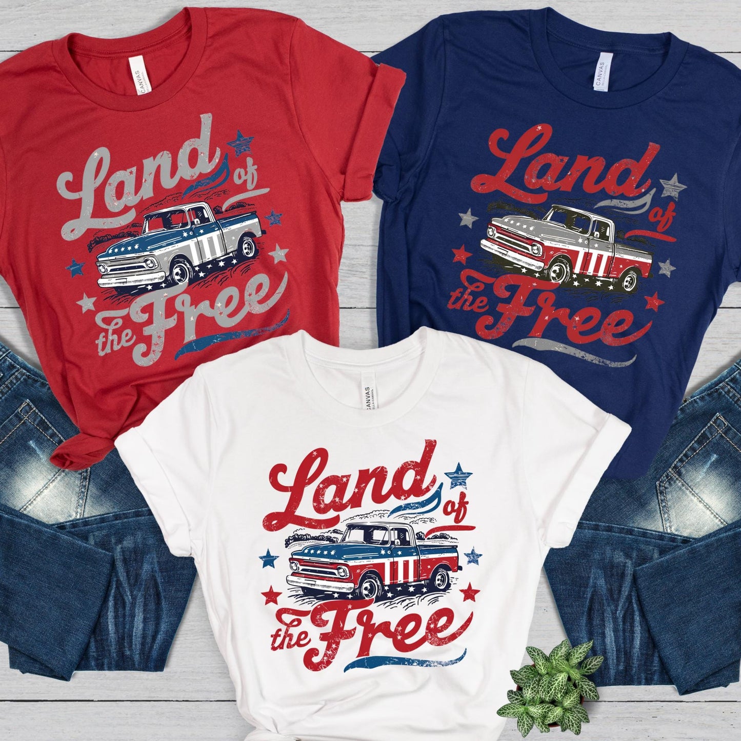 Distressed USA Flag T-Shirt: America Land of The Free, 4th of July
