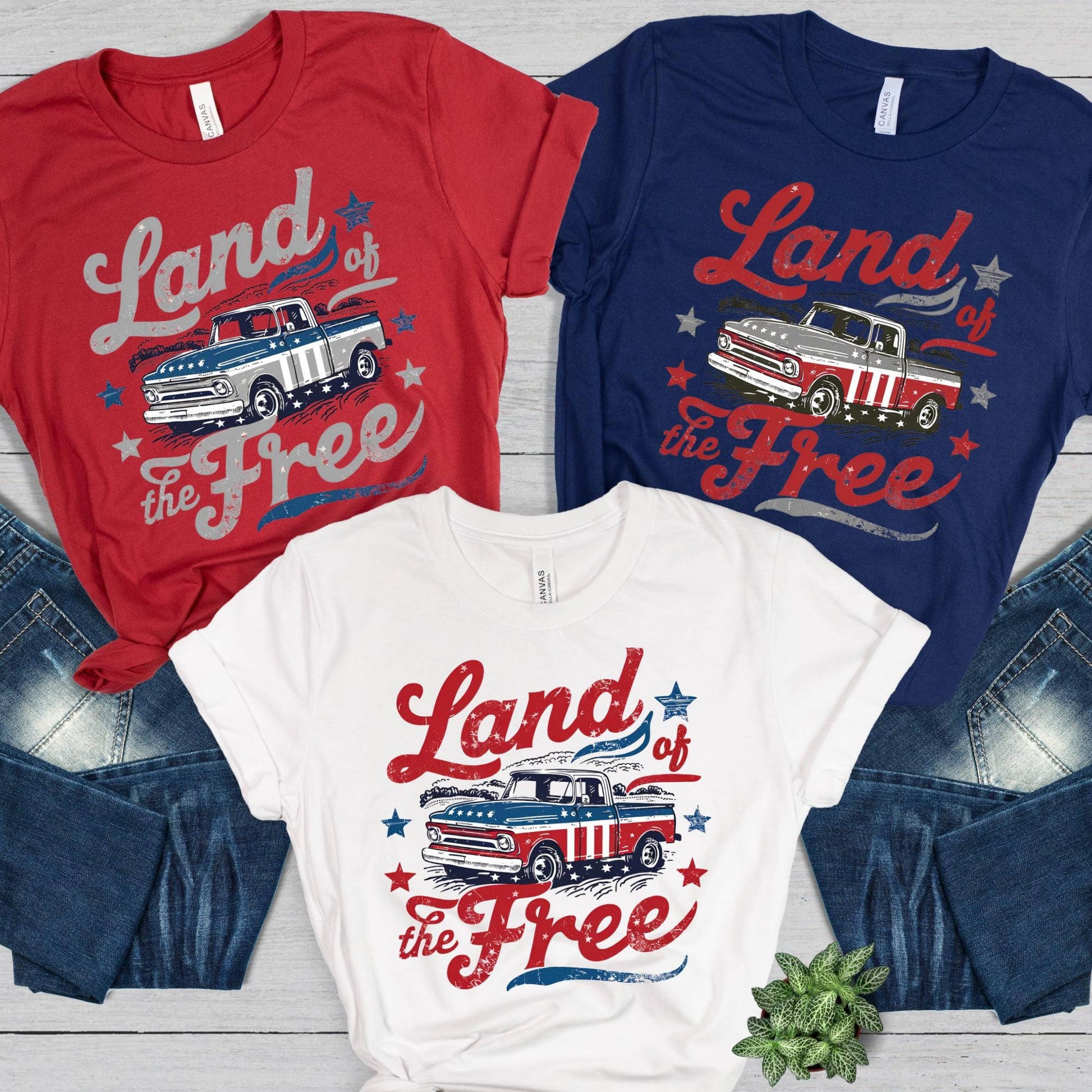 Distressed USA Flag T-Shirt: America Land of The Free, 4th of July