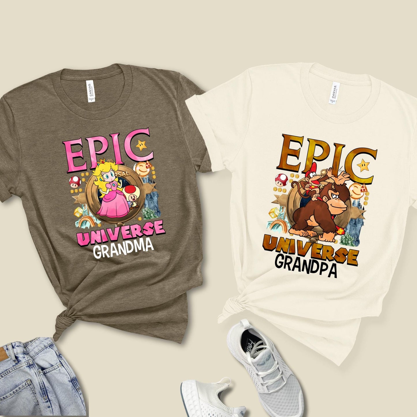 Epic Family Vacation 2025 Shirt, Custom Super Mario Epic Universe Shirt, Mario Luigi Princess Peach Epic Universe Family Shirt
