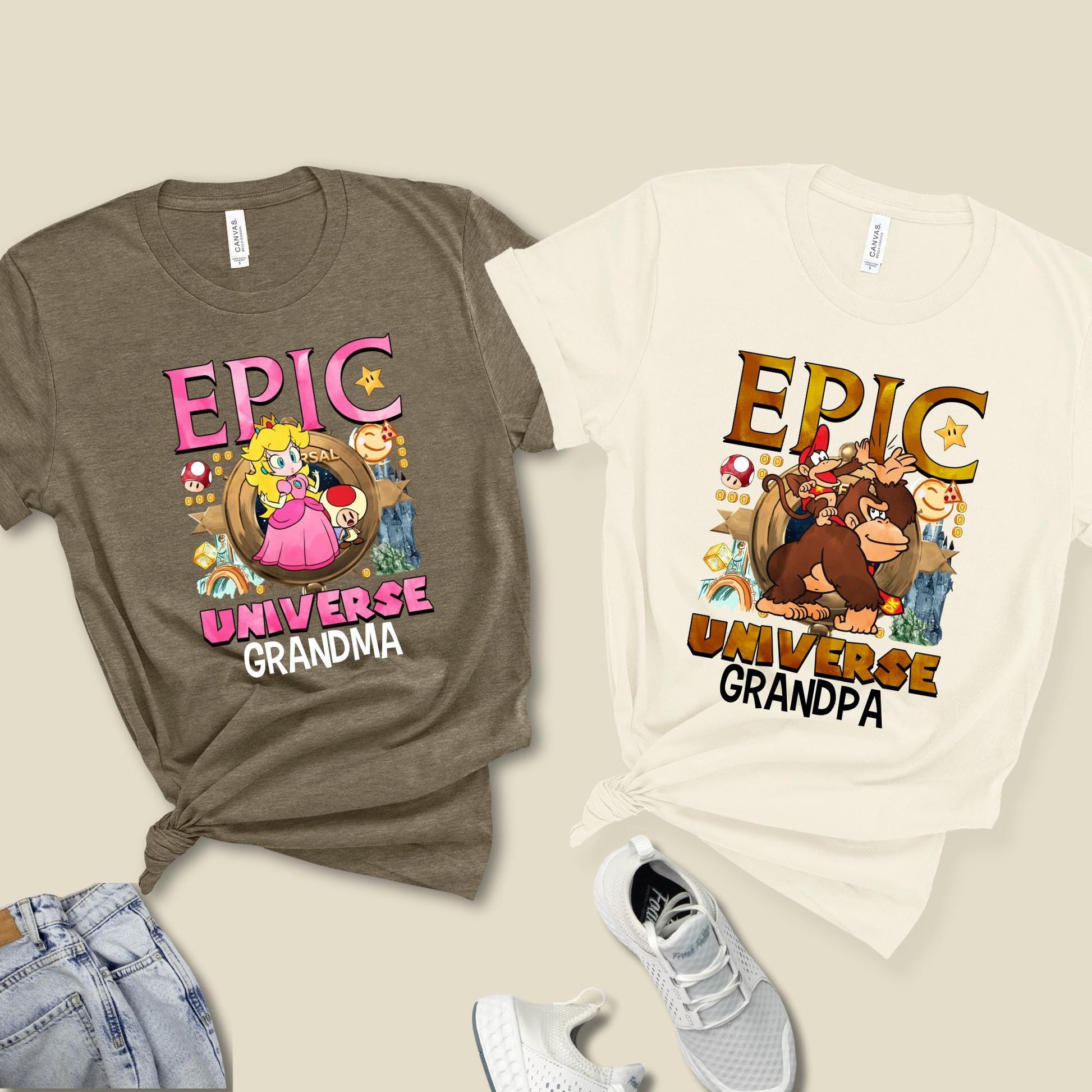 Epic Family Vacation 2025 Shirt, Custom Super Mario Epic Universe Shirt, Mario Luigi Princess Peach Epic Universe Family Shirt