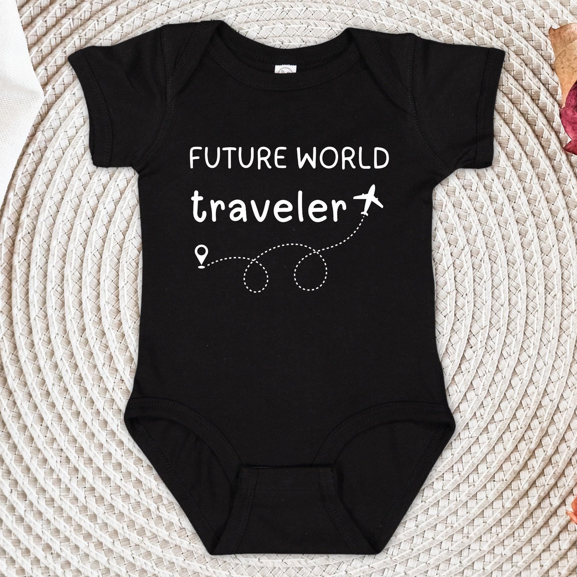 Future World Traveler Onesie®, Baby Announcement Gift, Traveler Toddler Shirt | Baby Bodysuit, Cute Natural Pregnancy Reveal Baby Suit