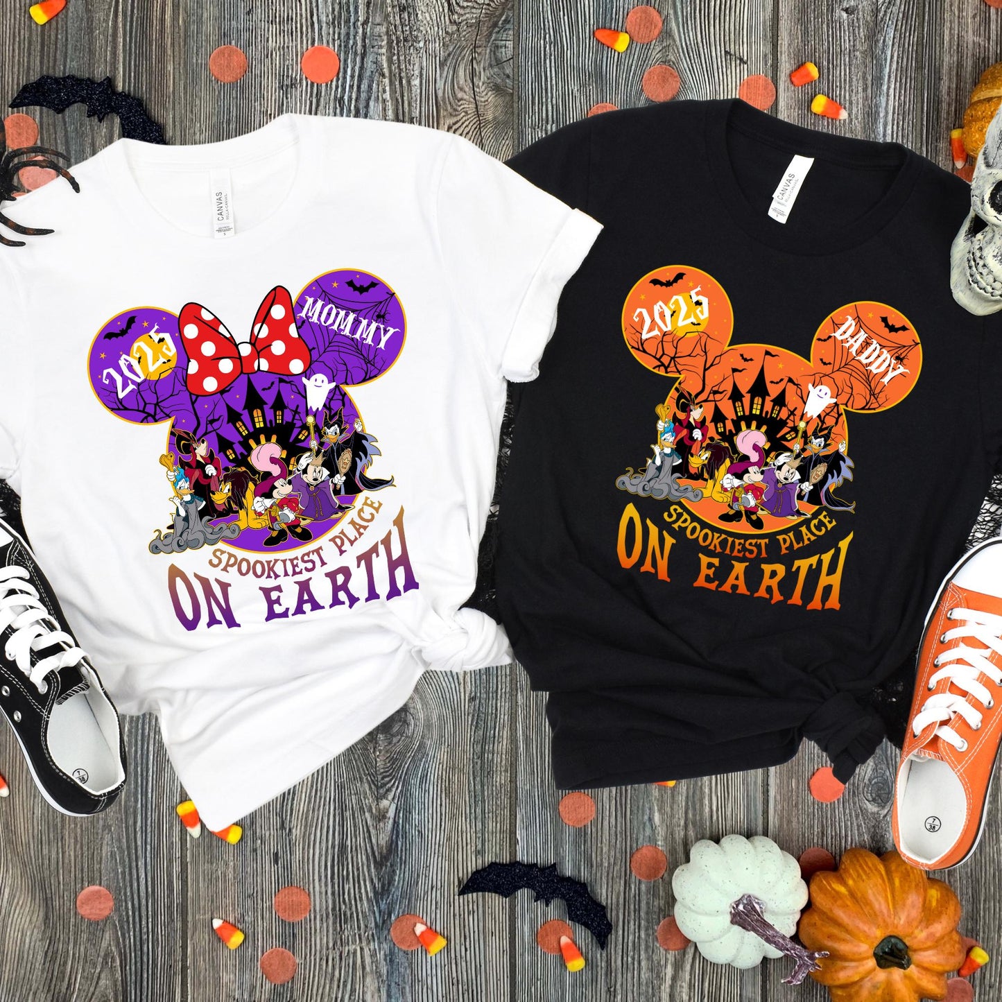 Halloween Disney Shirt, Custom Halloween 2025 Shirt, Family Matching Shirt, Spookiest Place On Earth Tee, Mickey Minnie Matching Shirt