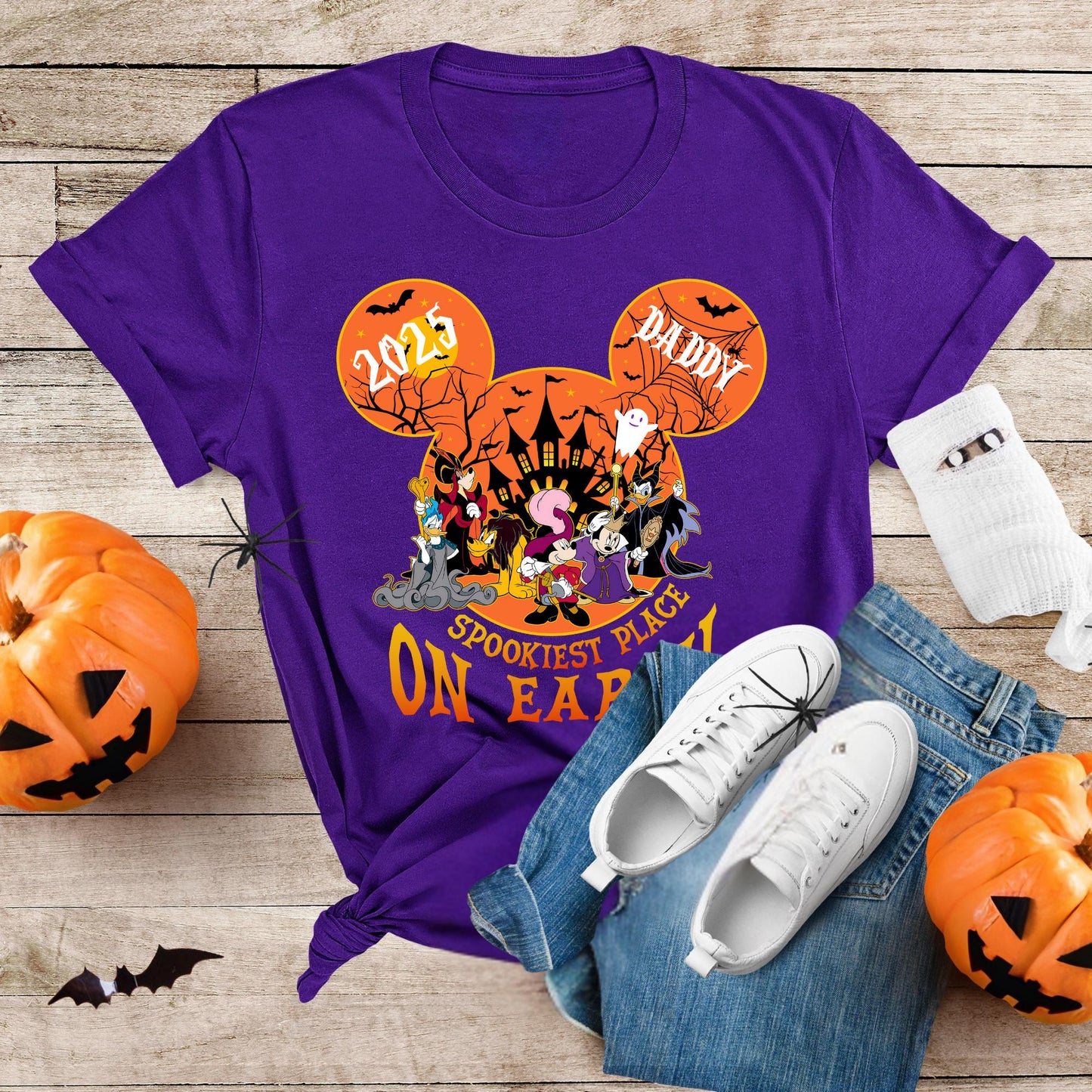 Halloween Disney Shirt, Custom Halloween 2025 Shirt, Family Matching Shirt, Spookiest Place On Earth Tee, Mickey Minnie Matching Shirt