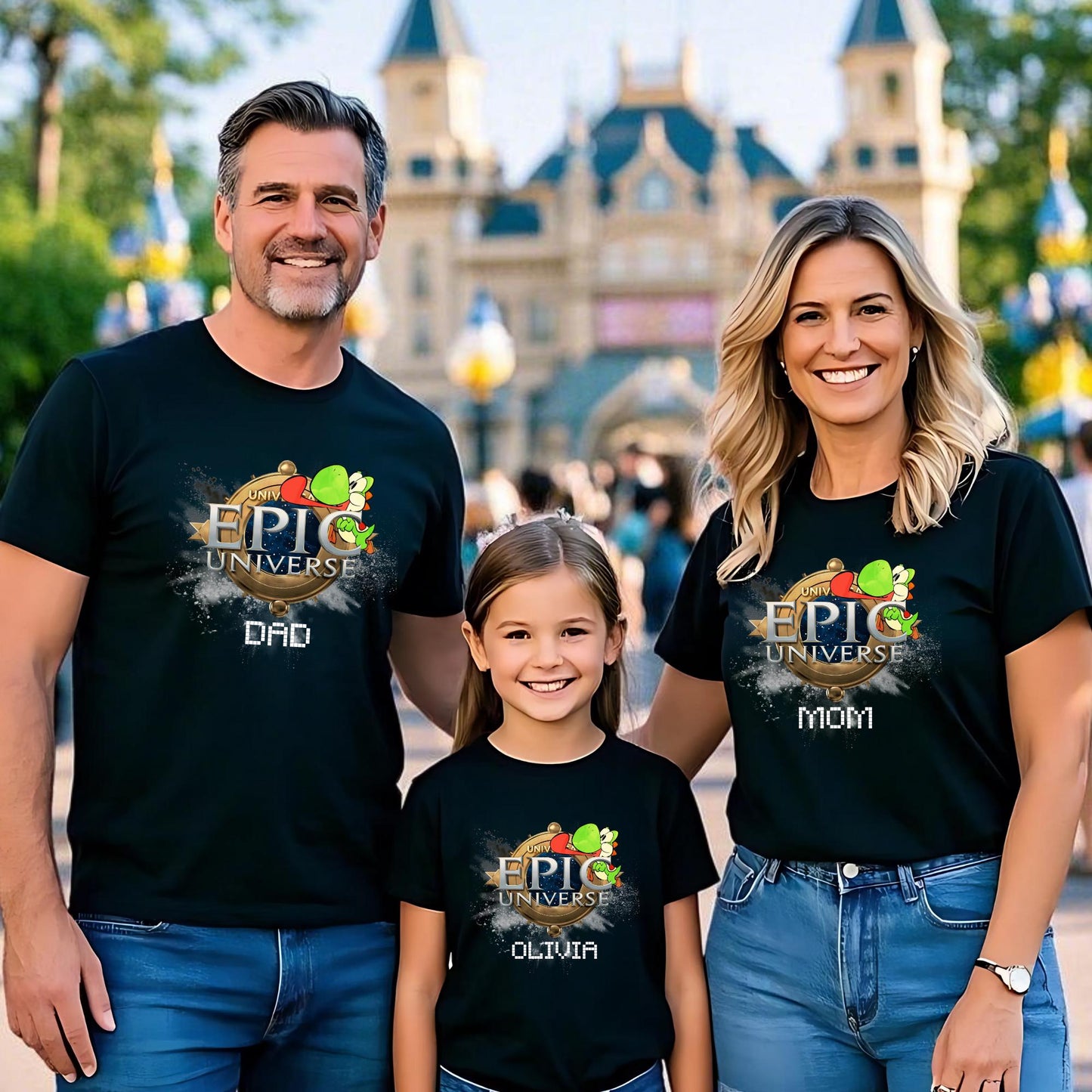 Custom Yoshi Epic Universe Family Matching Shirts, Baby Bodysuit, Personalized Epic Universe Shirt, Mario Friends Shirt