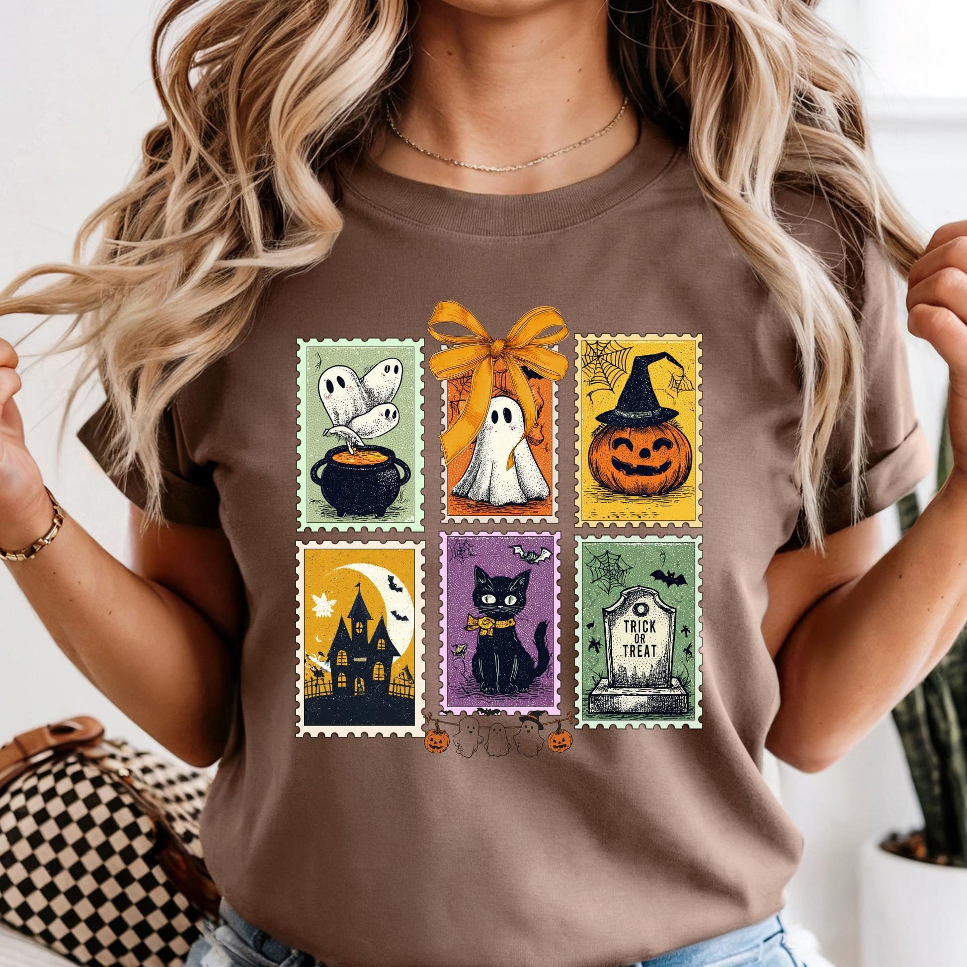 Halloween Cute Ghost Pumpkin Cat Shirt, Comfort Colors®, Cute Ghost Shirt, Retro Ghost Tee, Women's Halloween Shirt, Fall Spooky Cat shirt