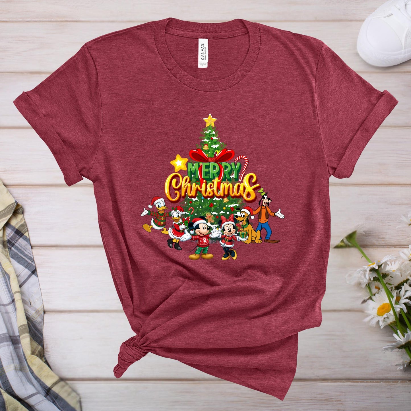 Custom Disney Merry Christmas Shirt, Mickey & Friends Xmas Tree T-shirt