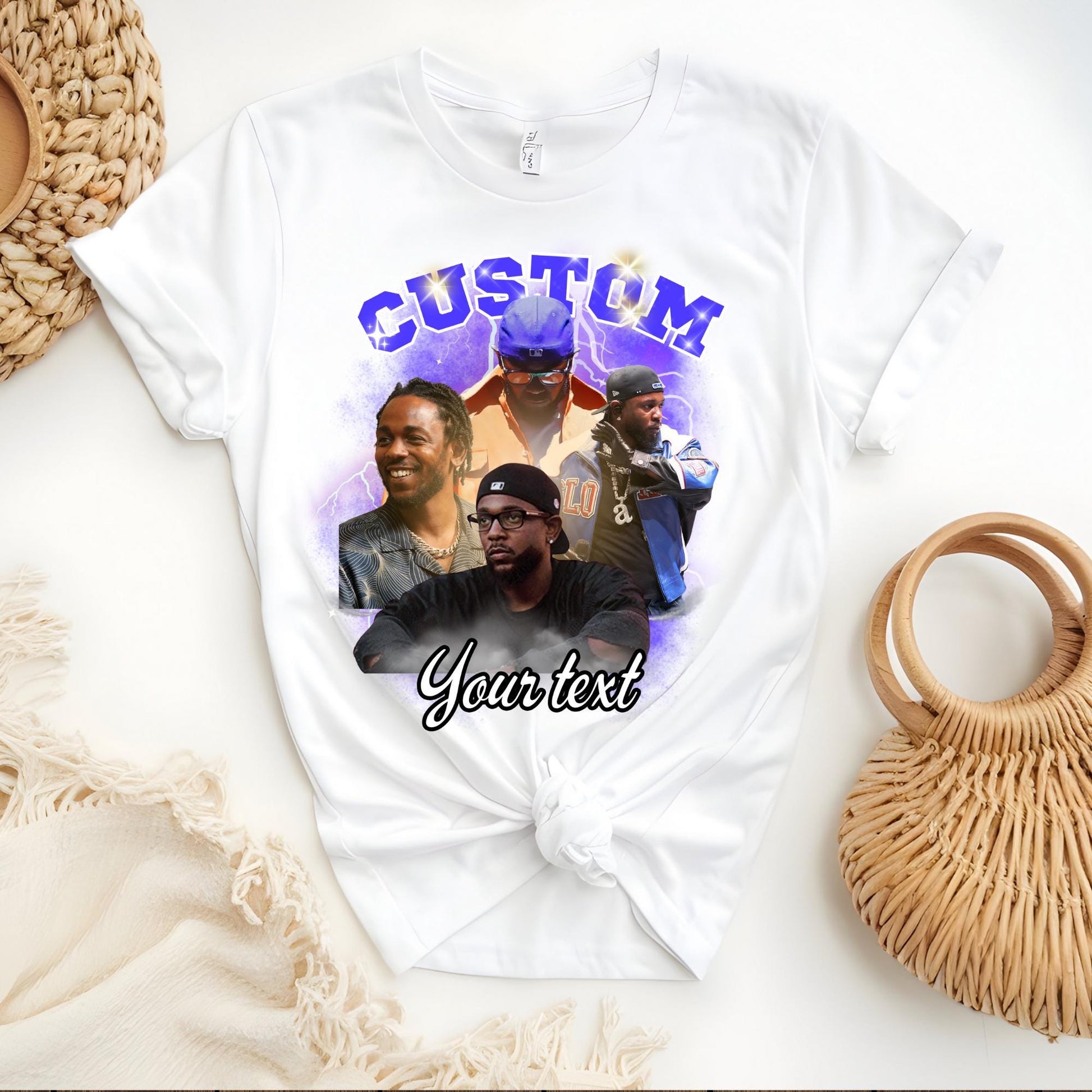 Custom Face Photo T-Shirt: Bootleg Rap Style Birthday Gift