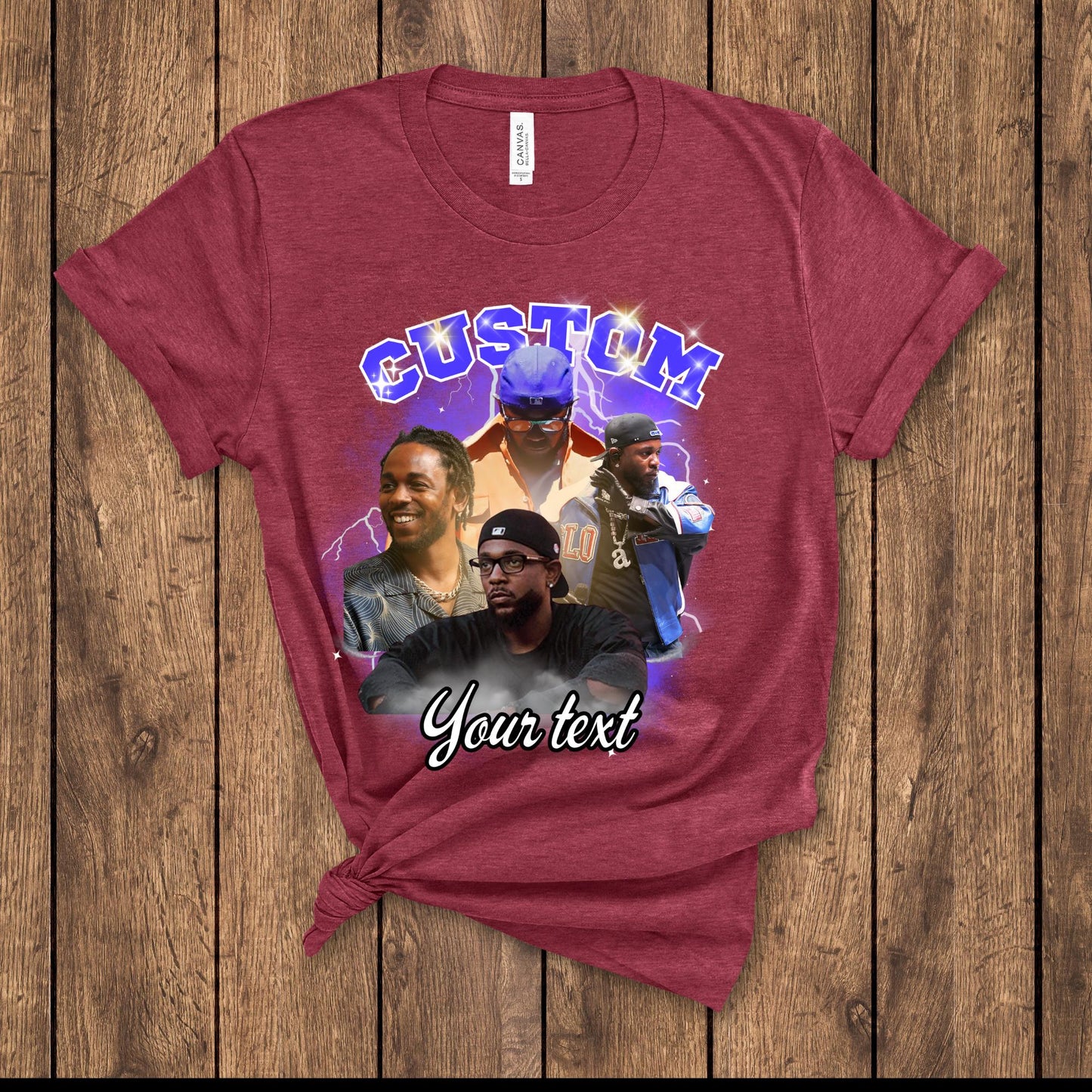 Custom Face Photo T-Shirt: Bootleg Rap Style Birthday Gift