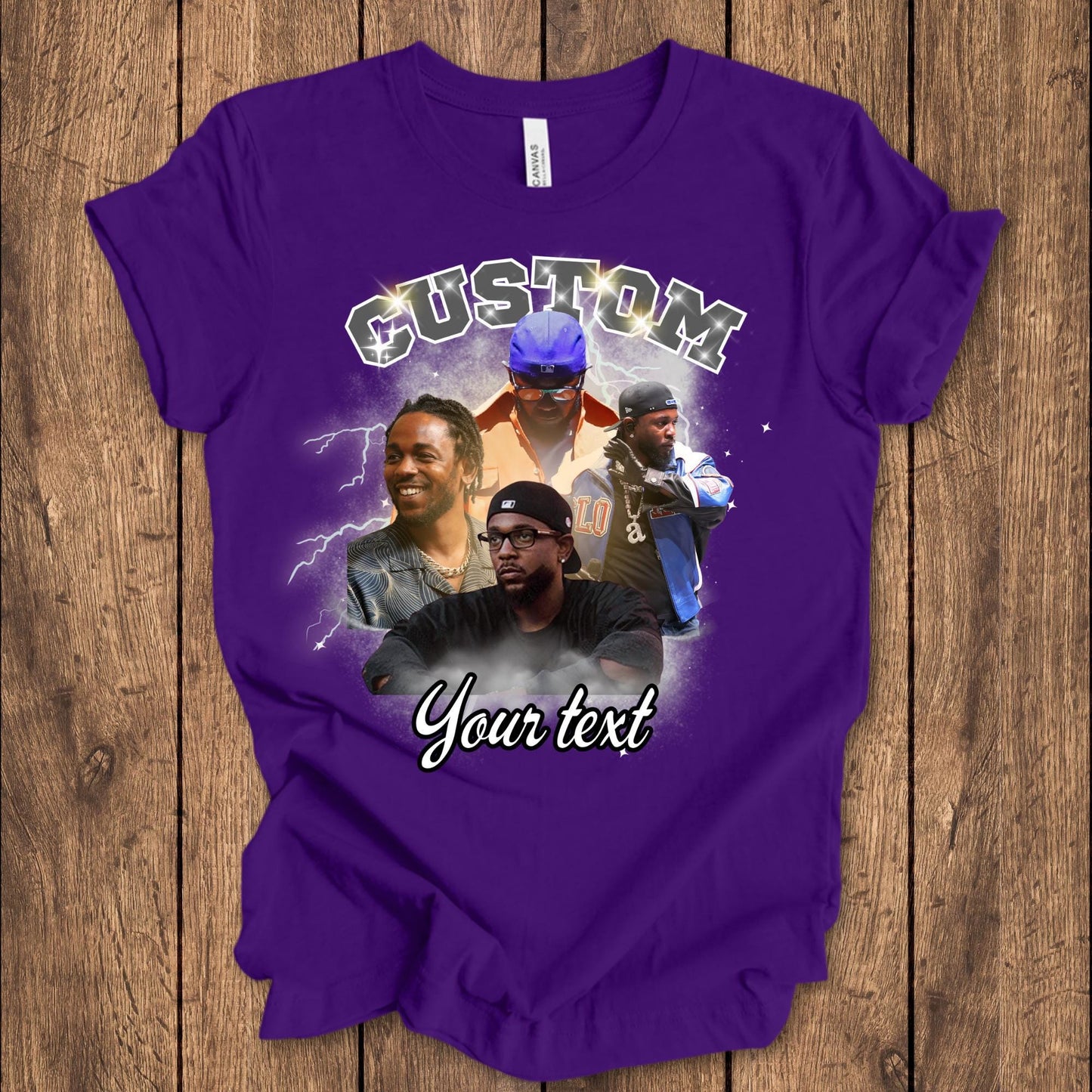 Custom Face Photo T-Shirt: Bootleg Rap Style Birthday Gift