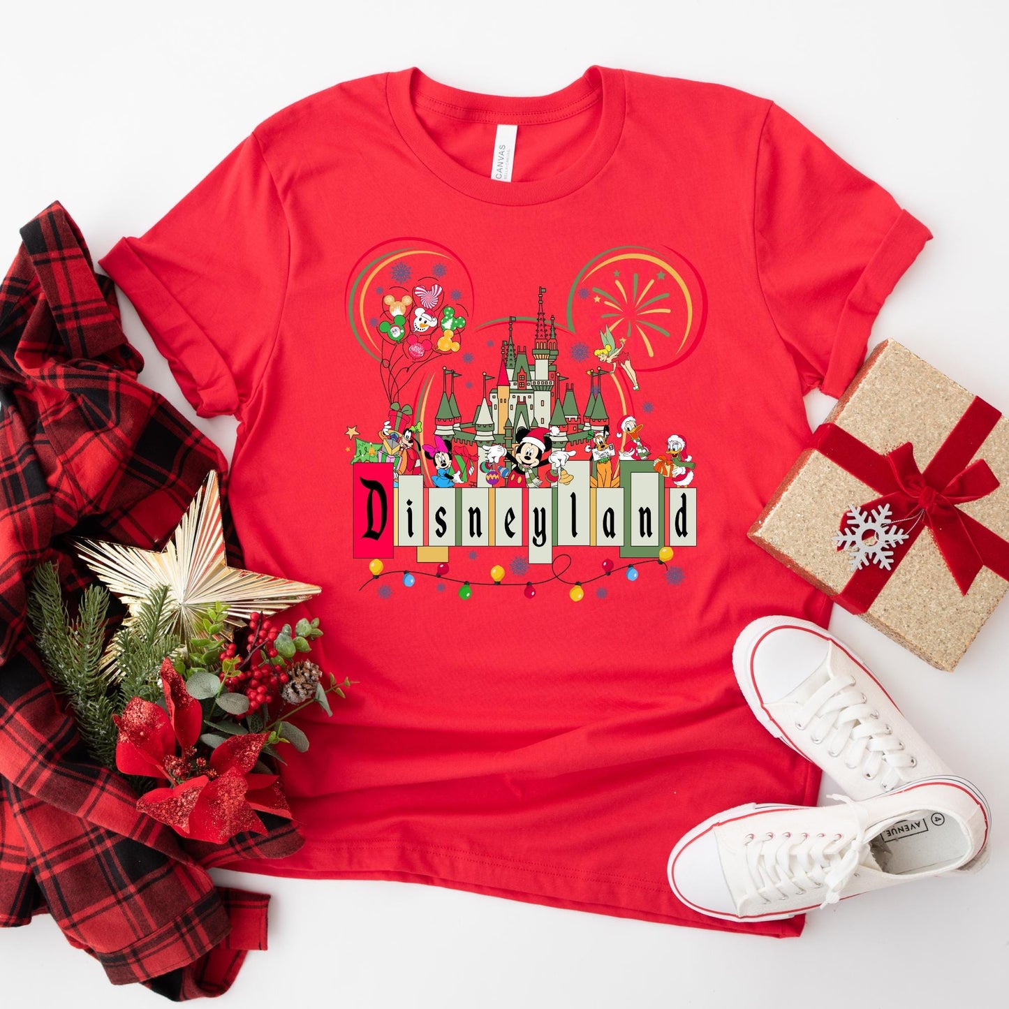 Custom Disney Christmas Shirt, Christmas Gift, Retro Disneyland Christmas T-shirt, Disneyland Shirt, Christmas Family Shirt