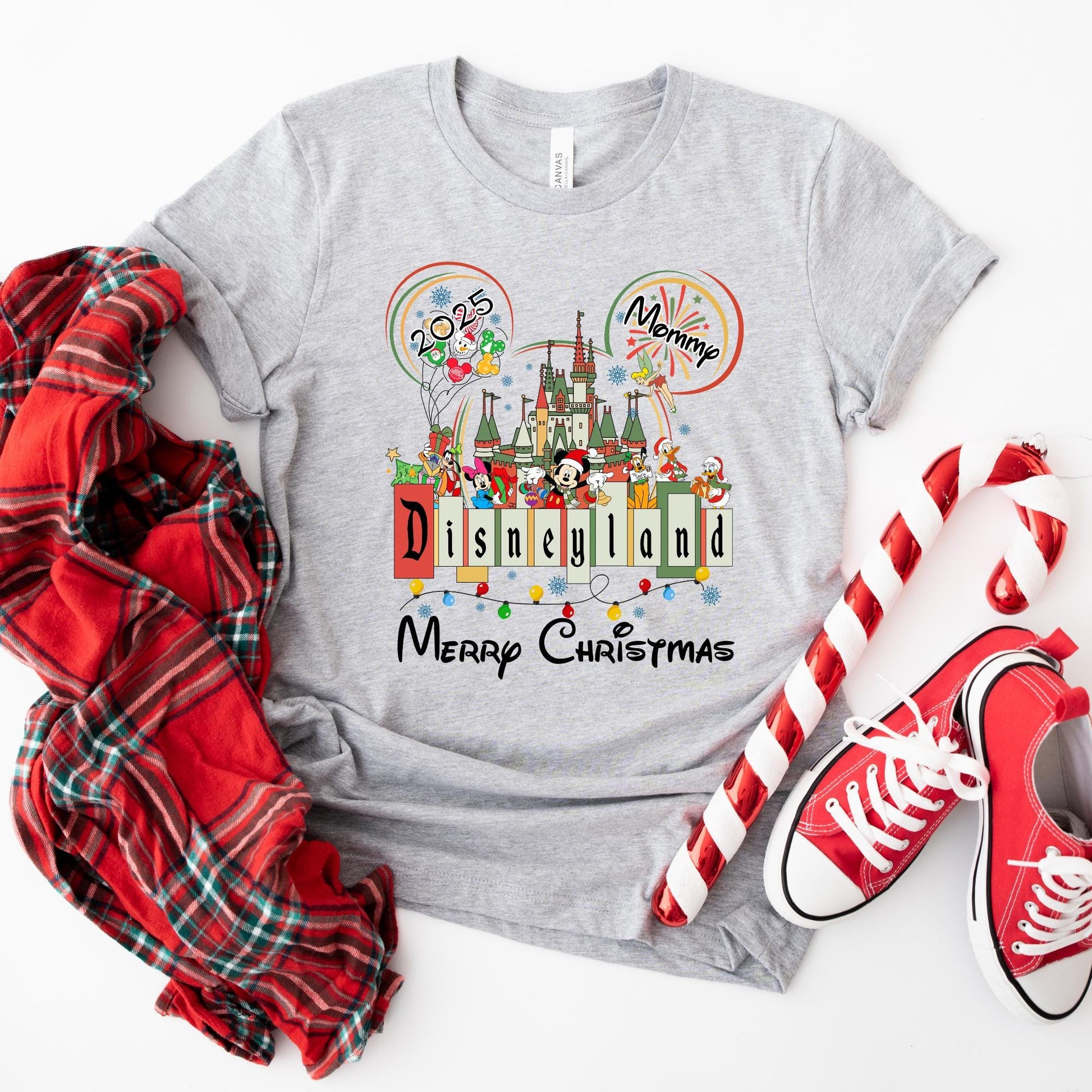Custom Disney Christmas Shirt, Christmas Gift, Retro Disneyland Christmas T-shirt, Disneyland Shirt, Christmas Family Shirt