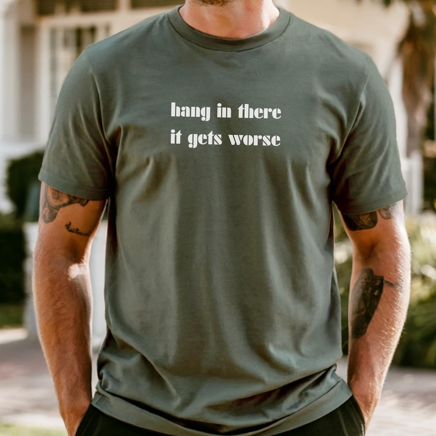 Comfort Colors Hang In There Shirt: Mental Health Sarcasm Tee