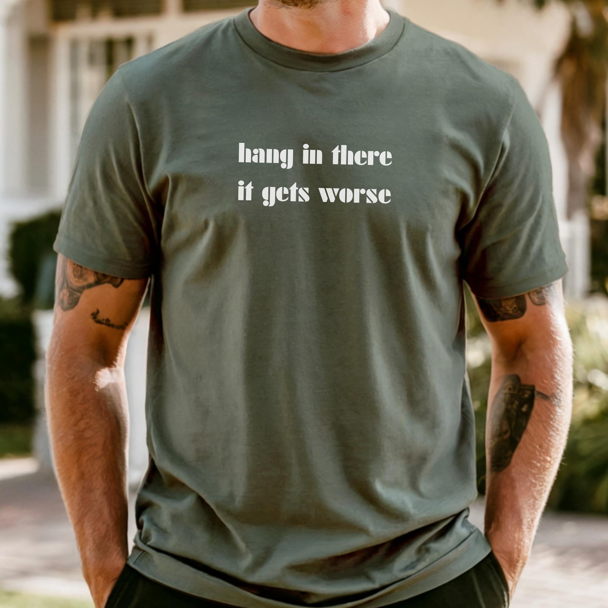 Comfort Colors Hang In There Shirt: Mental Health Sarcasm Tee