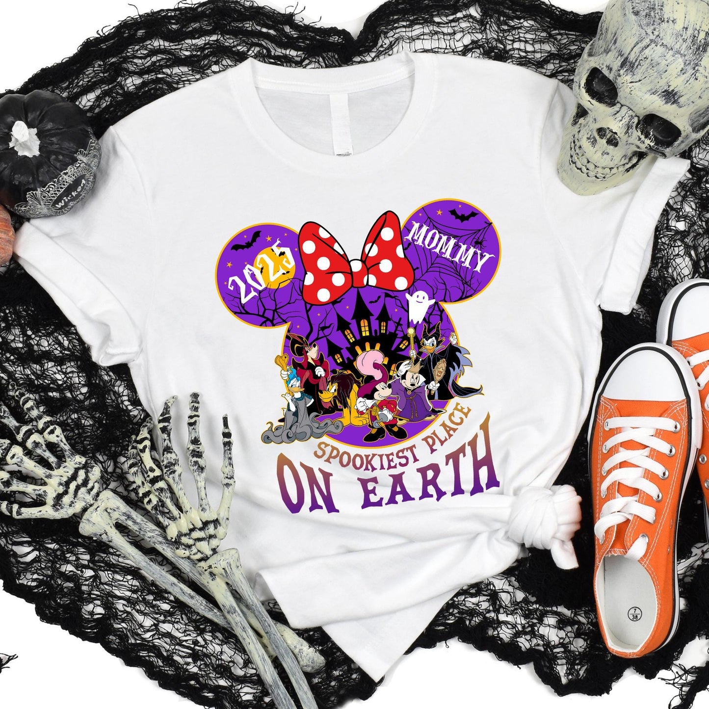 Halloween Disney Shirt, Custom Halloween 2025 Shirt, Family Matching Shirt, Spookiest Place On Earth Tee, Mickey Minnie Matching Shirt