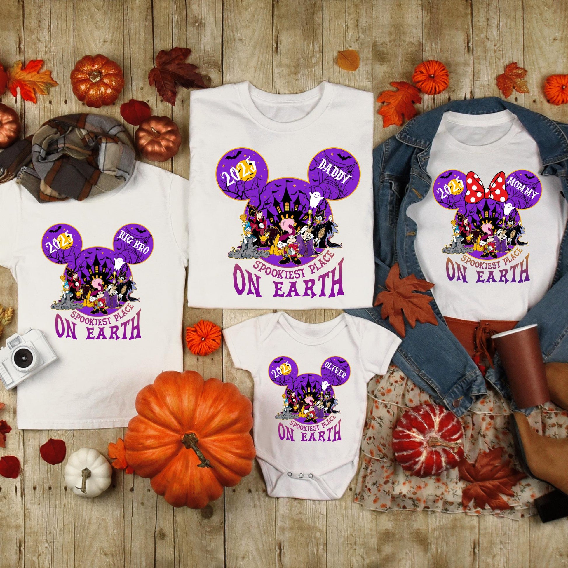 Halloween Disney Shirt, Custom Halloween 2025 Shirt, Family Matching Shirt, Spookiest Place On Earth Tee, Mickey Minnie Matching Shirt