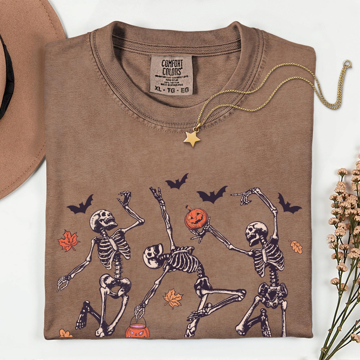 Skeleton Dancing Comfort Colors® Shirt, Have A Spooky Day Shirt, Pumpkin Shirt, Spooky Day Shirt, Halloween Gift