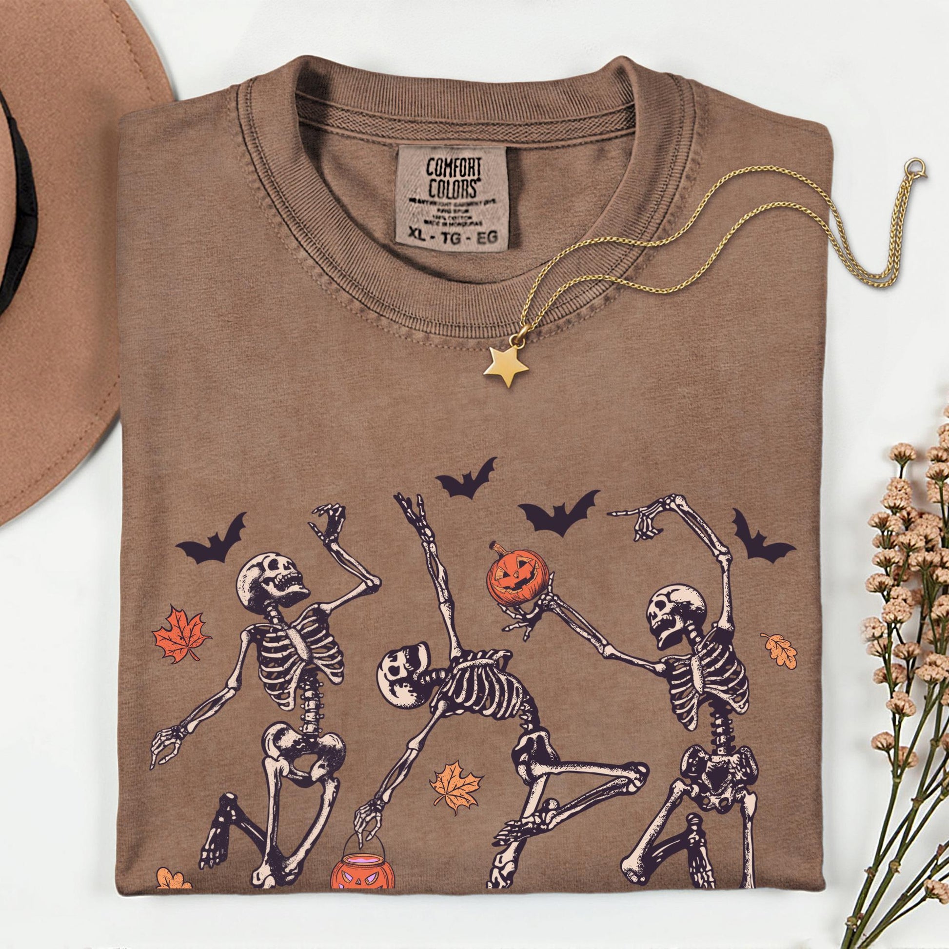 Skeleton Dancing Comfort Colors® Shirt, Have A Spooky Day Shirt, Pumpkin Shirt, Spooky Day Shirt, Halloween Gift