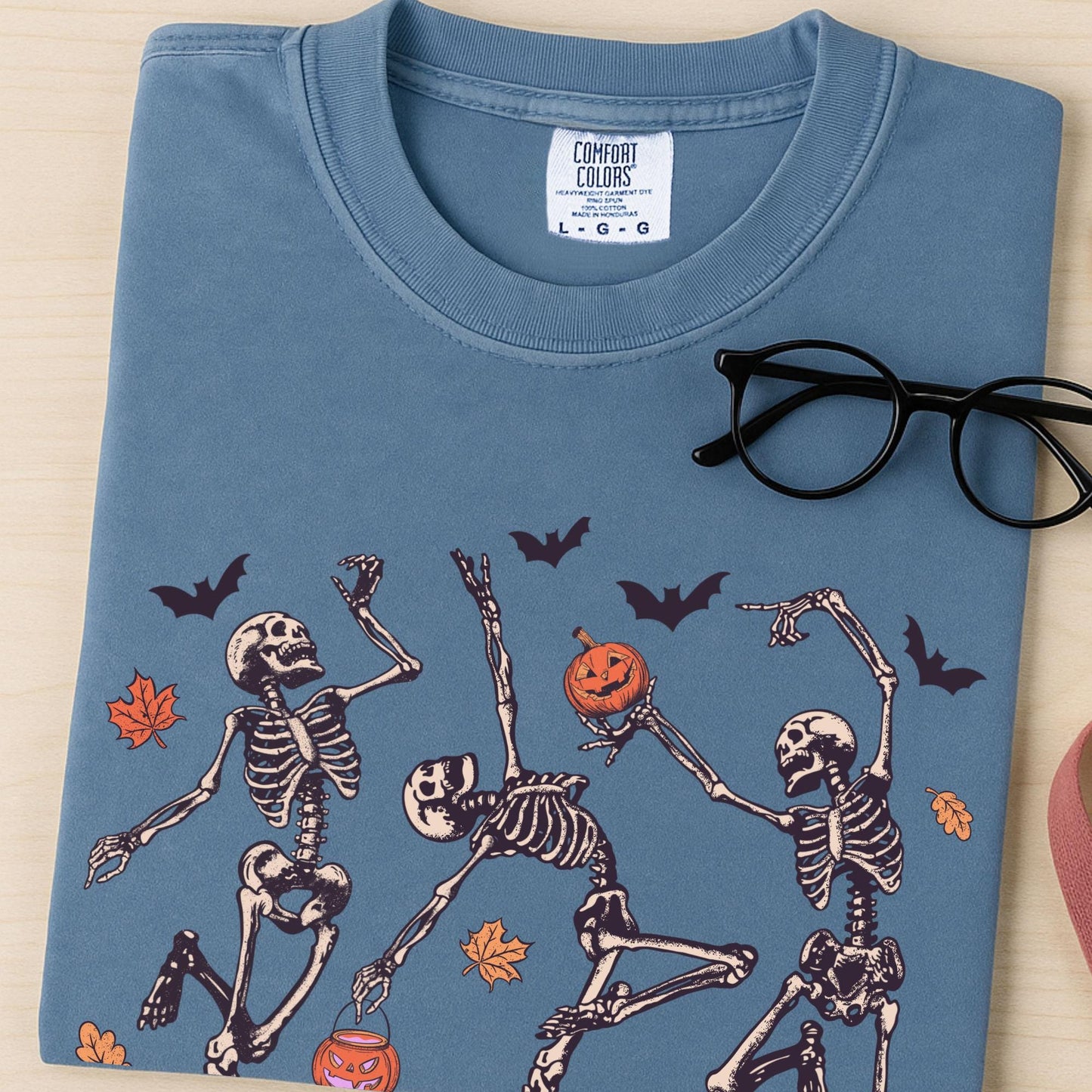 Skeleton Dancing Comfort Colors® Shirt, Have A Spooky Day Shirt, Pumpkin Shirt, Spooky Day Shirt, Halloween Gift
