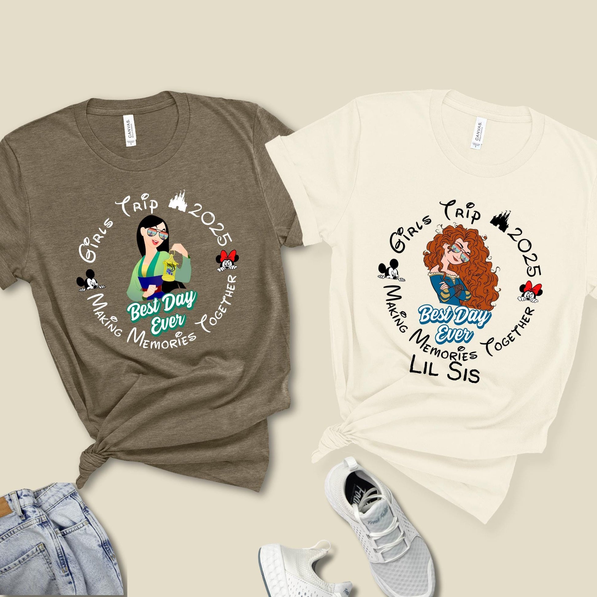 Custom Disney Girls Trip 2025 Shirt, Personalized Disneyland Shirt, Disney Princess Tee, Family Vacation T-shirt