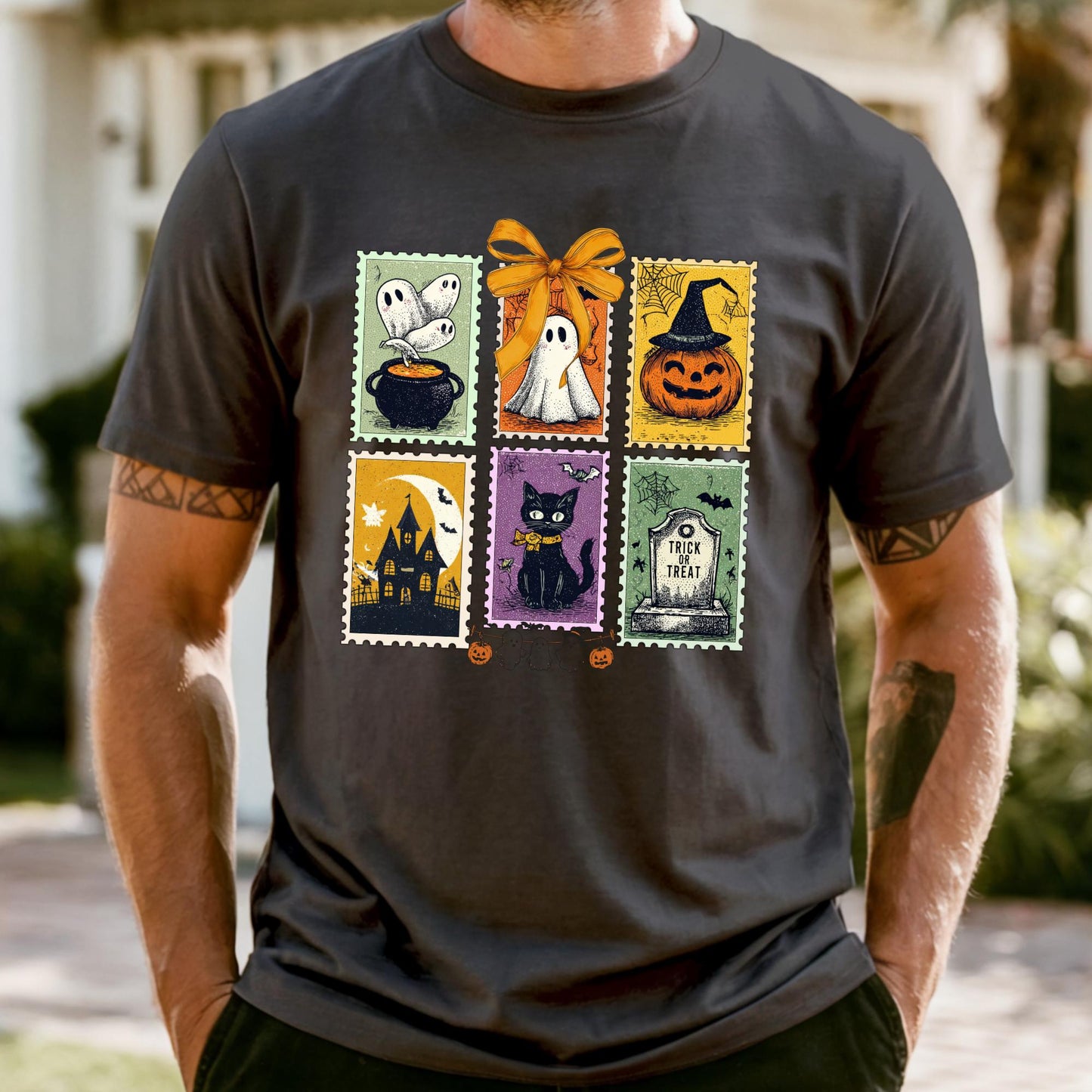 Halloween Cute Ghost Pumpkin Cat Shirt, Comfort Colors®, Cute Ghost Shirt, Retro Ghost Tee, Women's Halloween Shirt, Fall Spooky Cat shirt