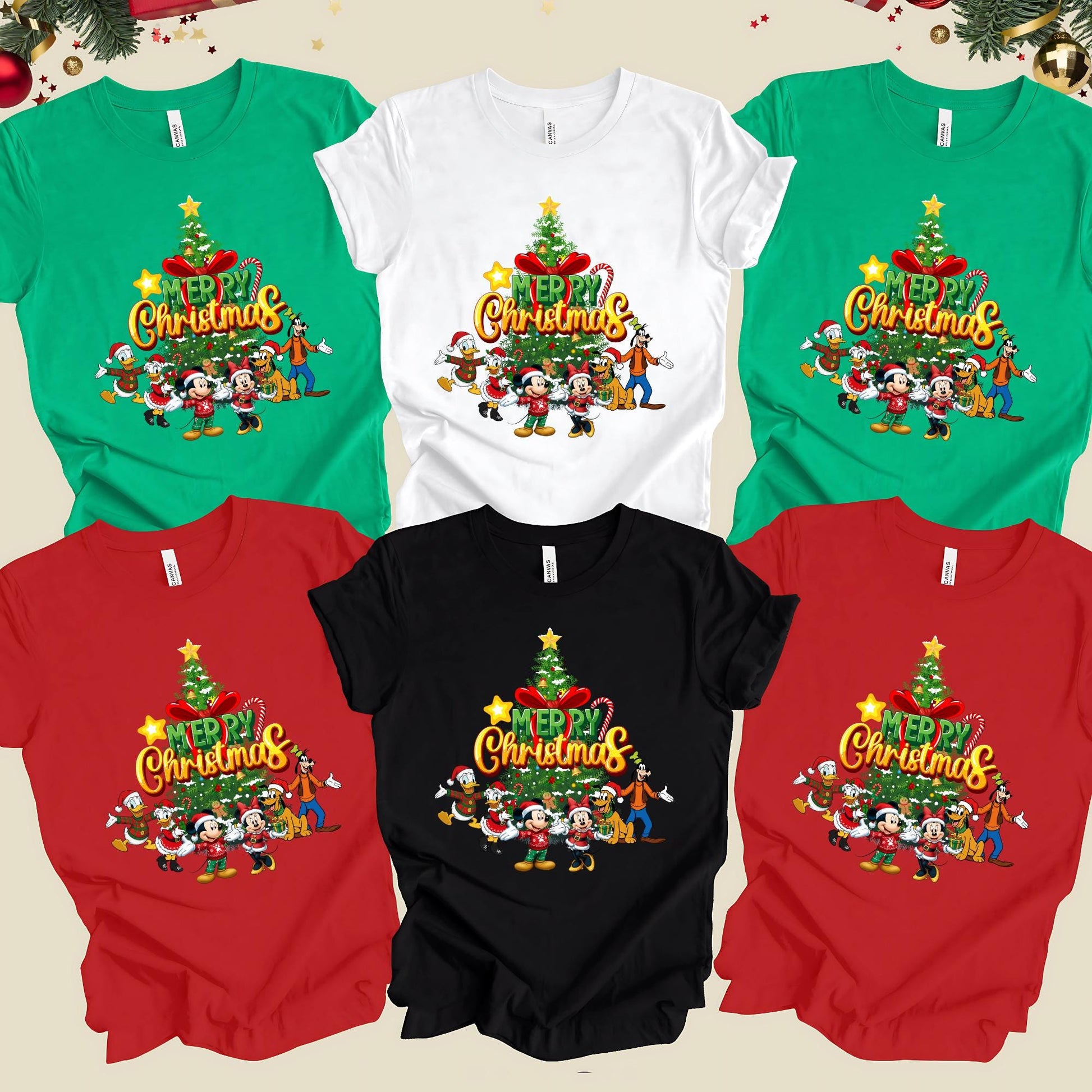 Custom Disney Merry Christmas Shirt, Mickey & Friends Xmas Tree T-shirt