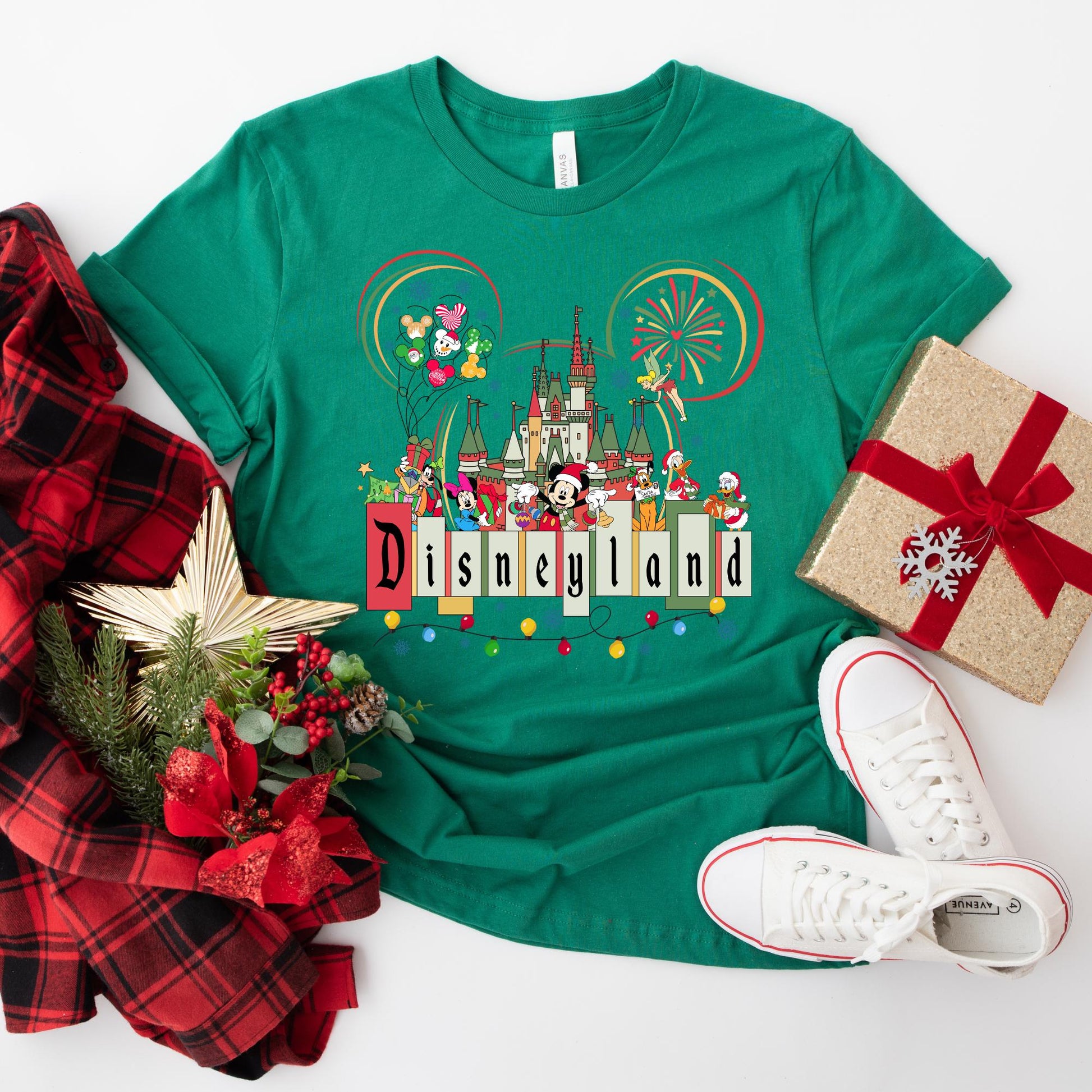 Custom Disney Christmas Shirt, Christmas Gift, Retro Disneyland Christmas T-shirt, Disneyland Shirt, Christmas Family Shirt
