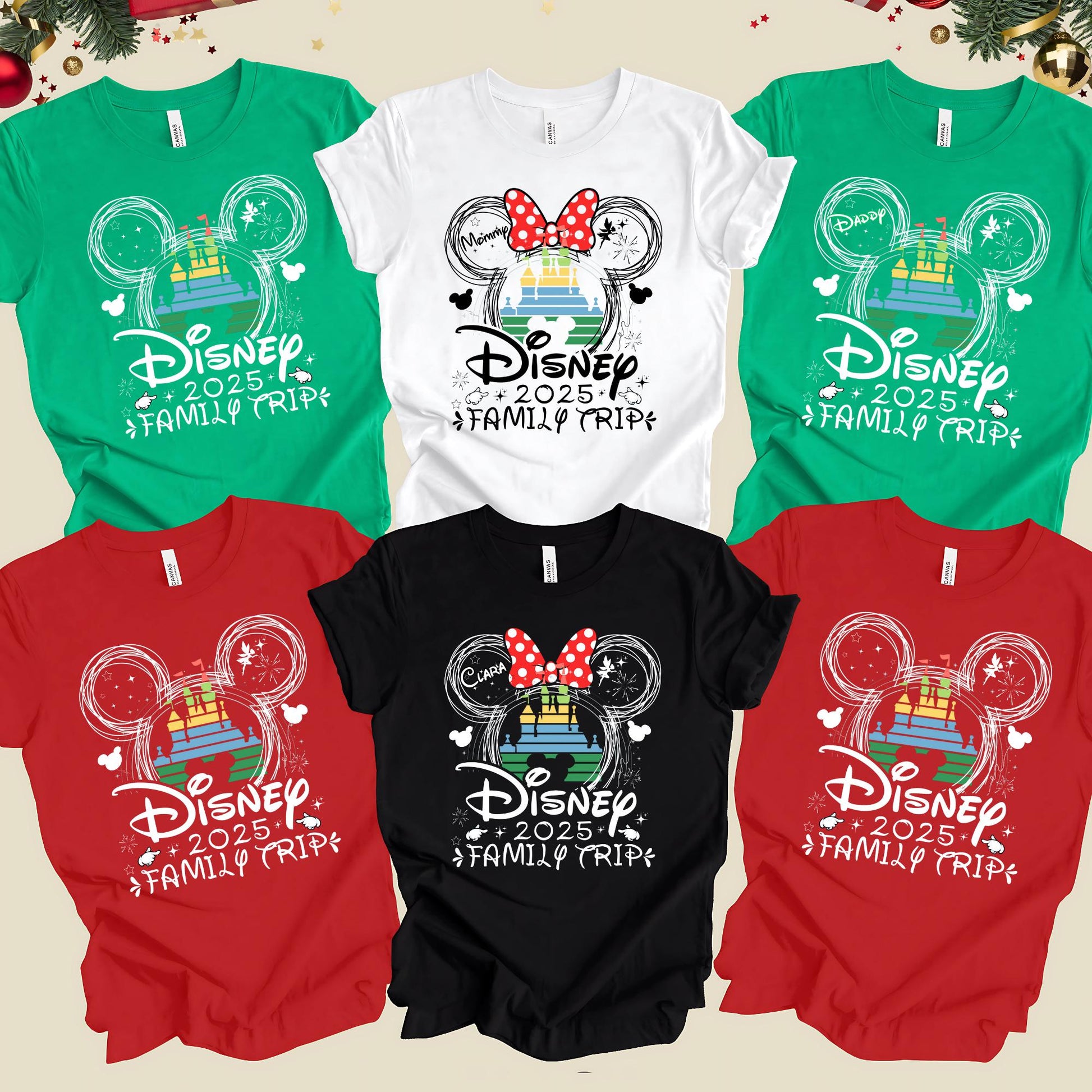 Personalized Disneyworld Family Trip Shirt, 2025 Disney Family Vacation Shirt, Custom Family Matching Shirt, Disney Minnie Mickey Shirt