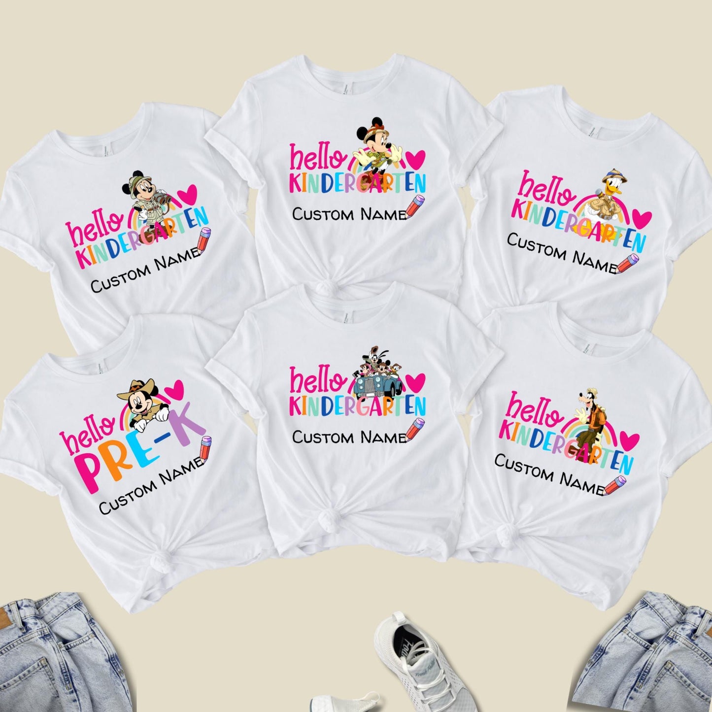 Back To School Mickey and Friends Shirt, Personalized Disney Back To School Shirt,  First Day Of School Kid Tee, Teacher Shirt