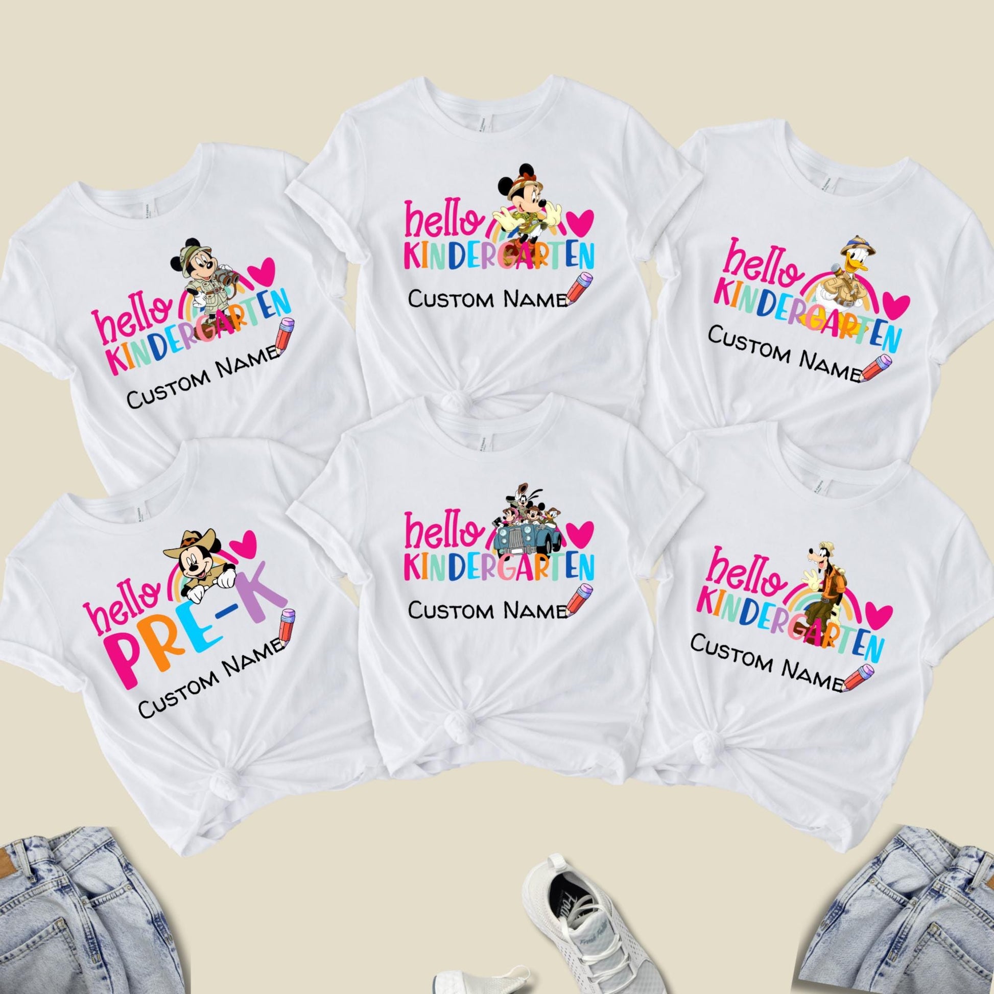 Back To School Mickey and Friends Shirt, Personalized Disney Back To School Shirt,  First Day Of School Kid Tee, Teacher Shirt