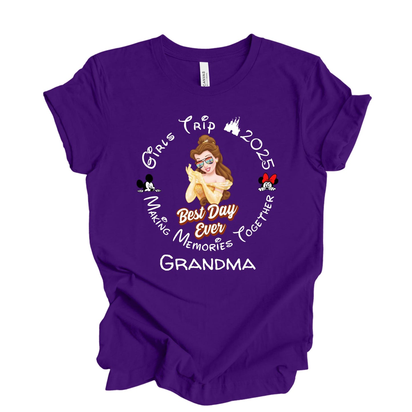 Custom Disney Girls Trip 2025 Shirt, Personalized Disneyland Shirt, Disney Princess Tee, Family Vacation T-shirt
