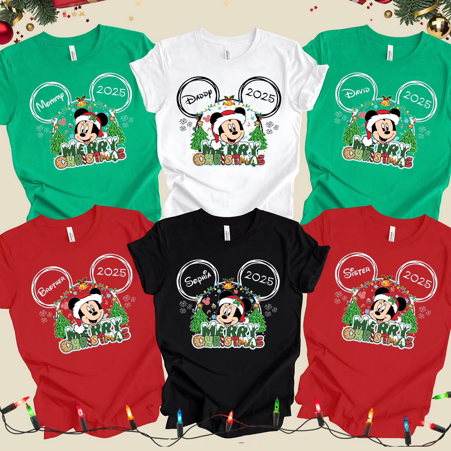 Custom Disney Family Christmas Shirt, Merry Christmas Shirt, Personalized Matching Christmas Tees, 2025 Mickey’s Very Merry Shirt