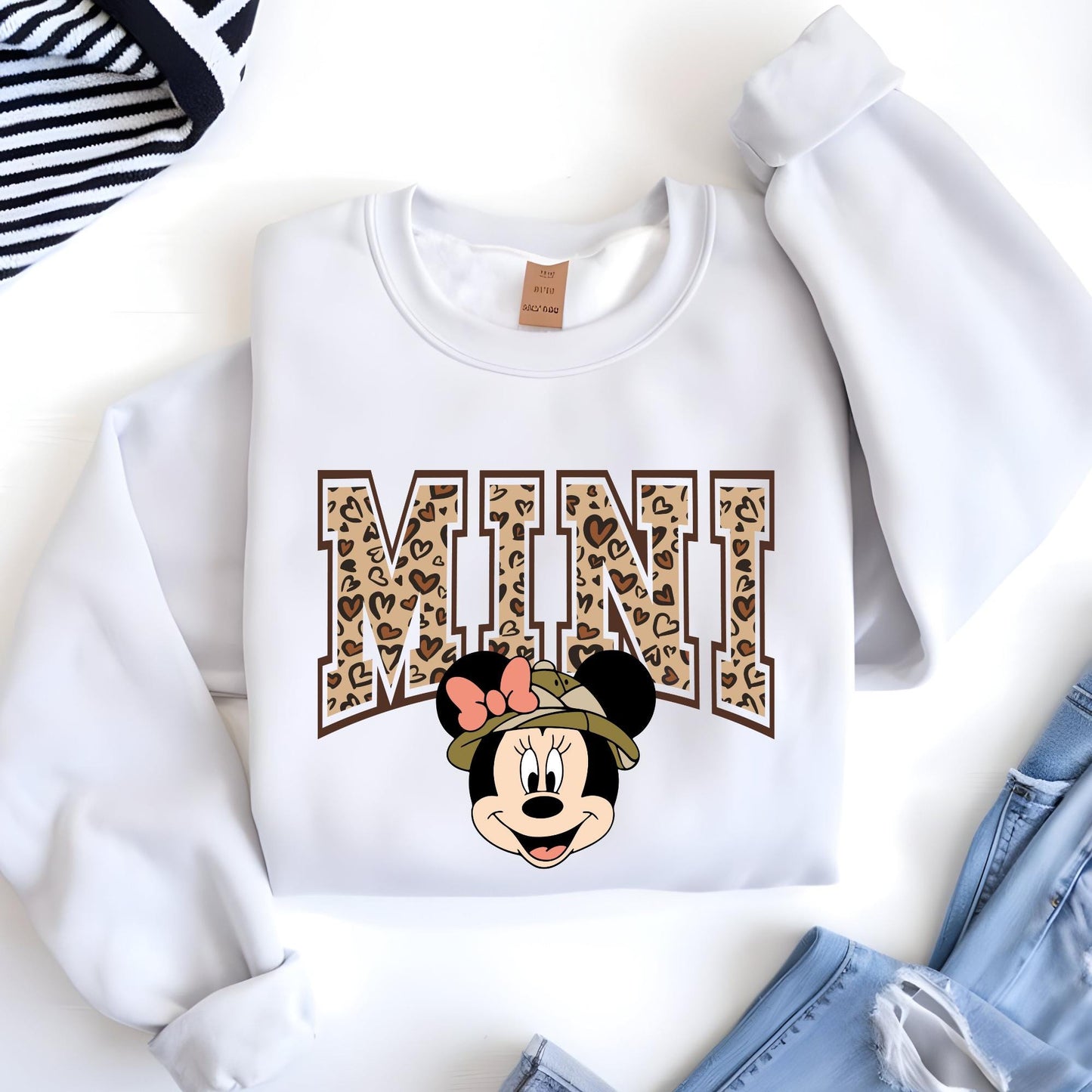 Disney Family Sweatshirt, Mama Mini Matching Hoodie, Leopard Minnie Sweat, New Mother Hoodie, Pregnancy Reveal Gift