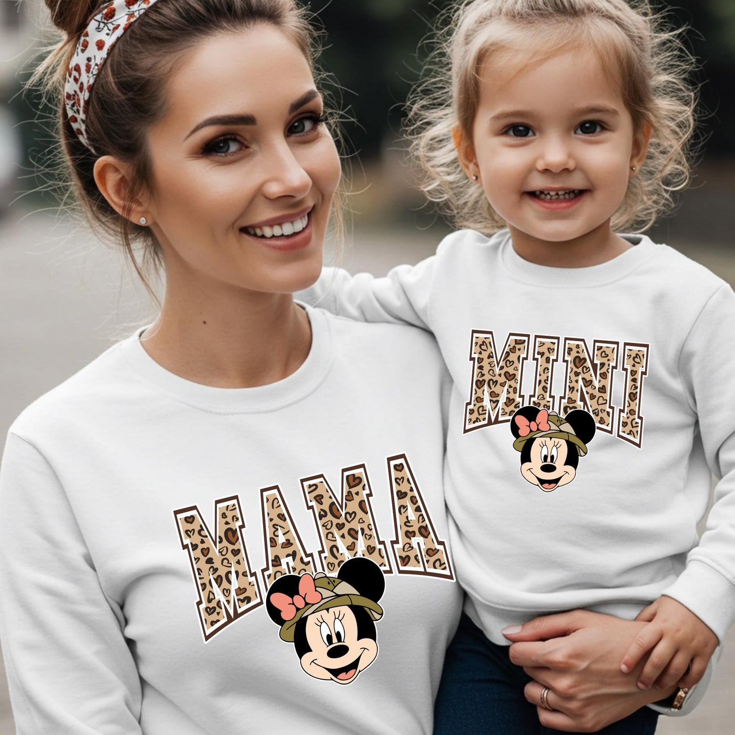 Disney Family Sweatshirt, Mama Mini Matching Hoodie, Leopard Minnie Sweat, New Mother Hoodie, Pregnancy Reveal Gift