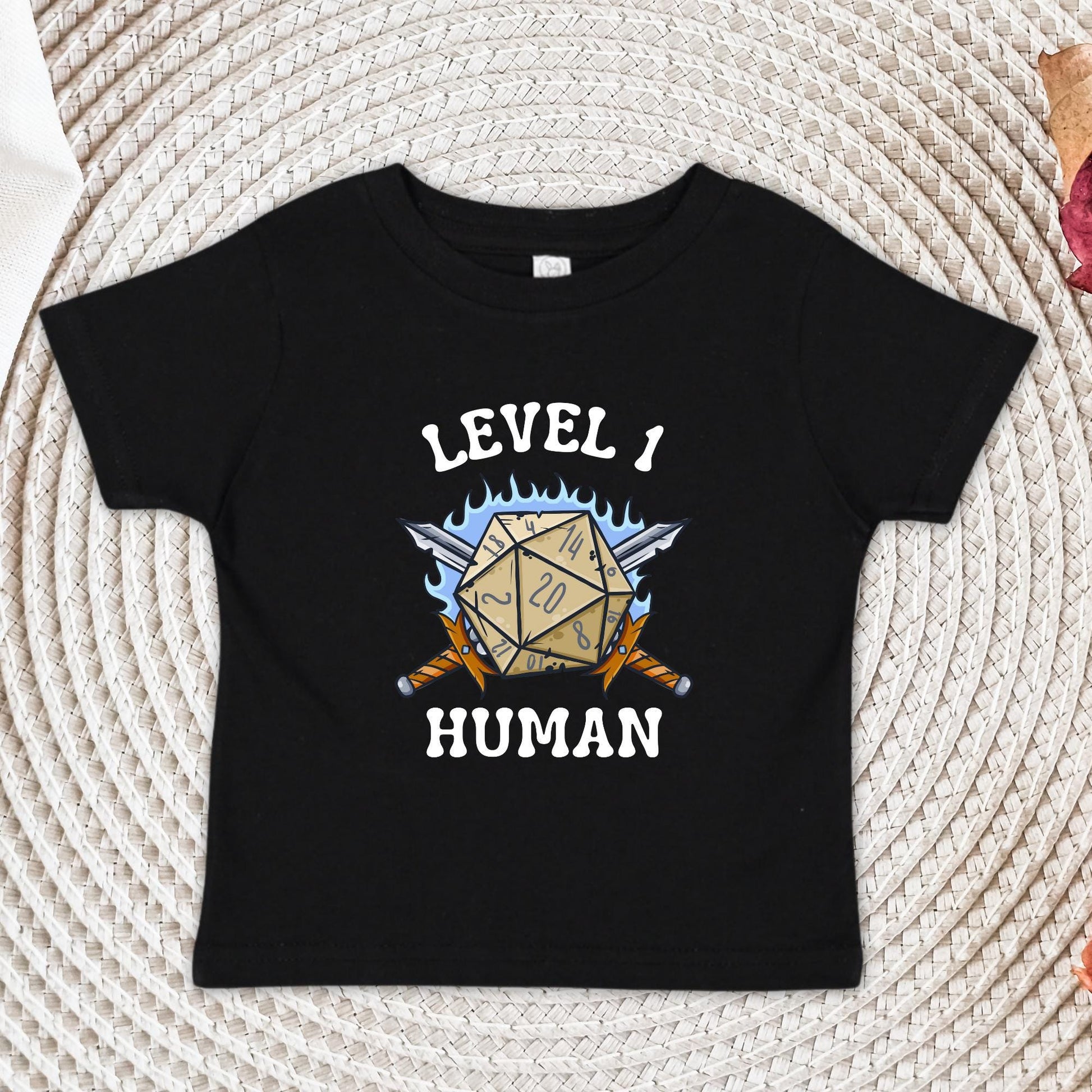Level 1 Human Baby Onesie®, Twenty Sided Dice, MMO, RPG, Baby Shower Gift, Hipster Baby Shower Shirt, Baby Announcement, Newborn Outfit