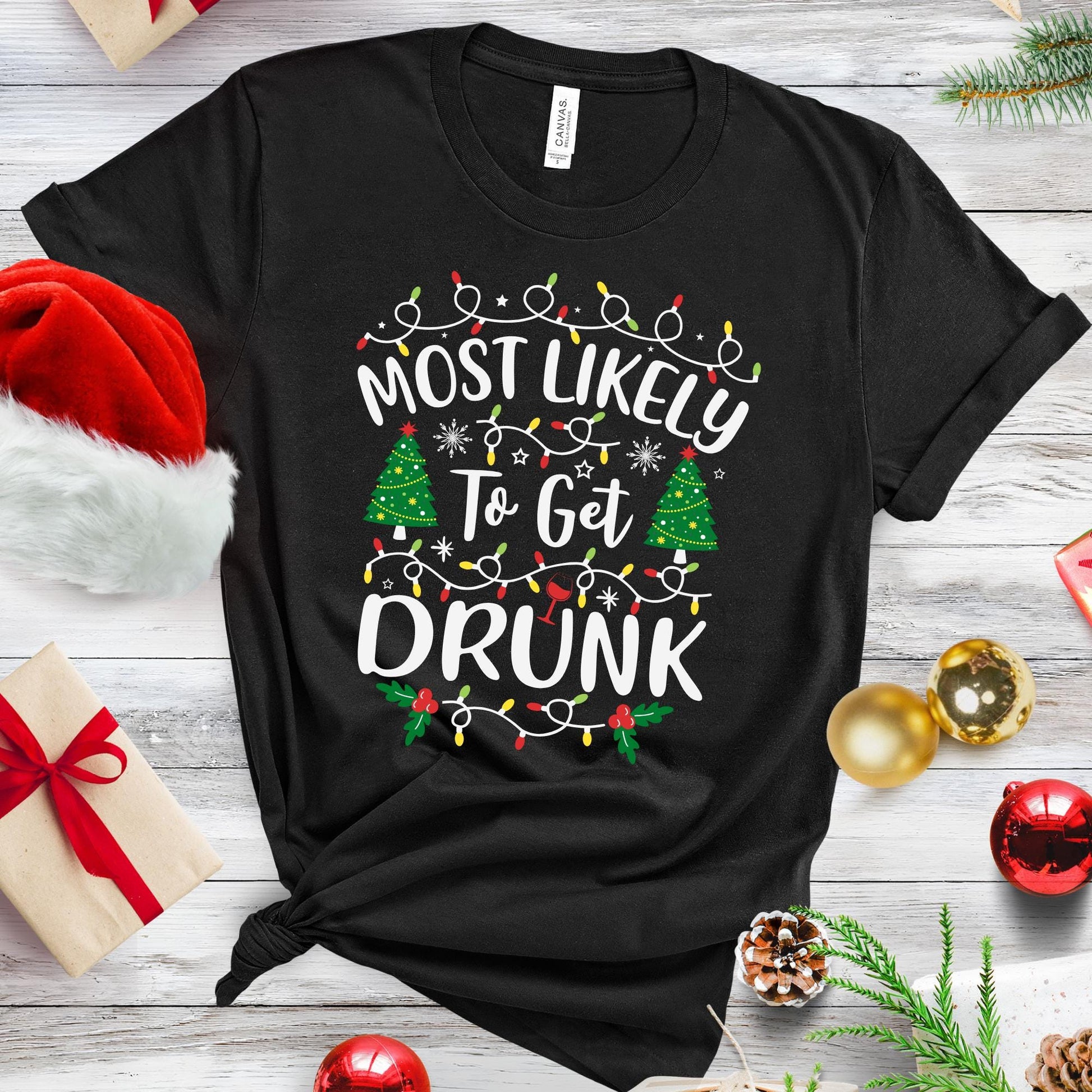 Most Likely to Christmas Shirt, Popular 40 Quotes Family Matching Christmas T-shirts, Christmas Shirt, Funny Christmas Shirts, Xmas Pajamas