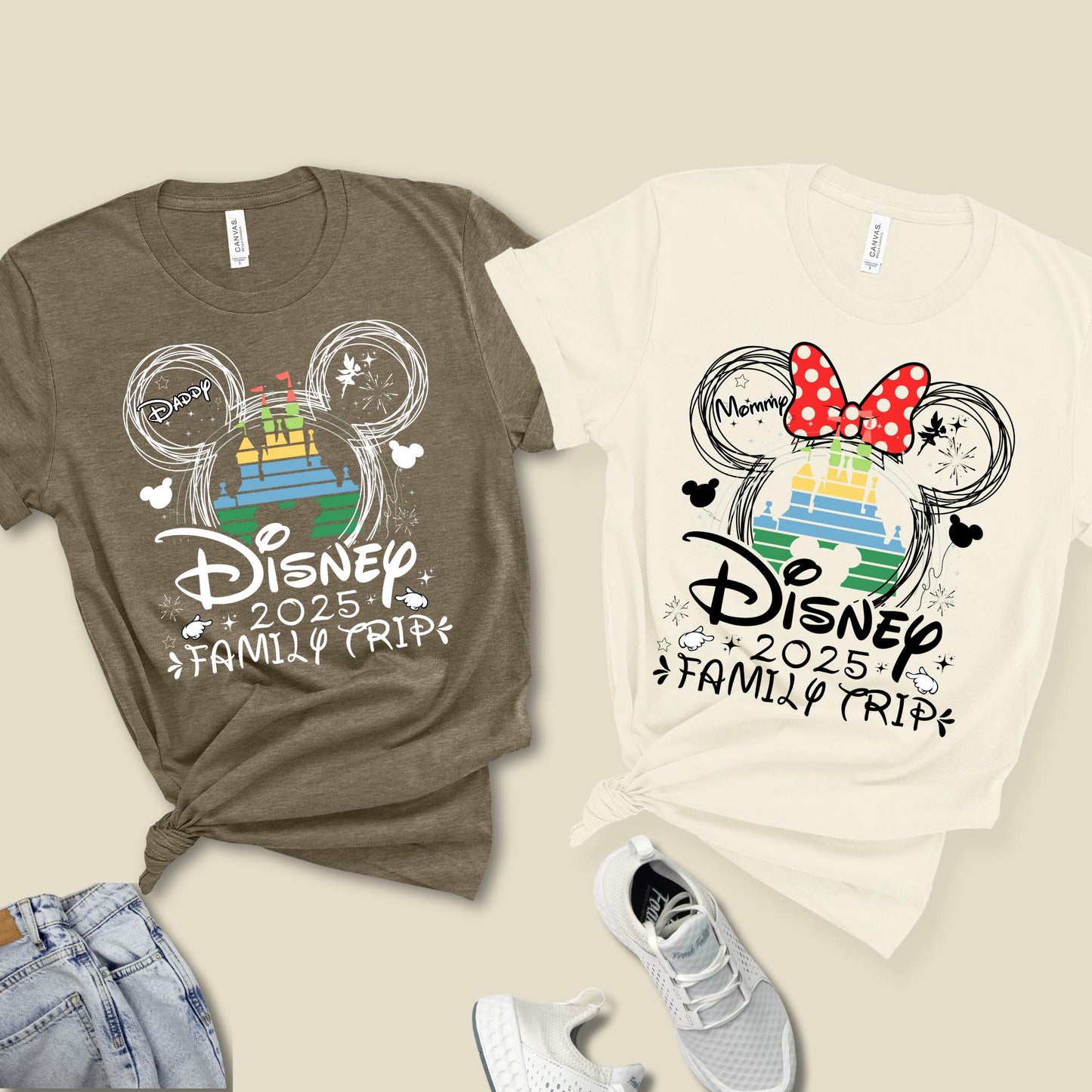 Personalized Disneyworld Family Trip Shirt, 2025 Disney Family Vacation Shirt, Custom Family Matching Shirt, Disney Minnie Mickey Shirt