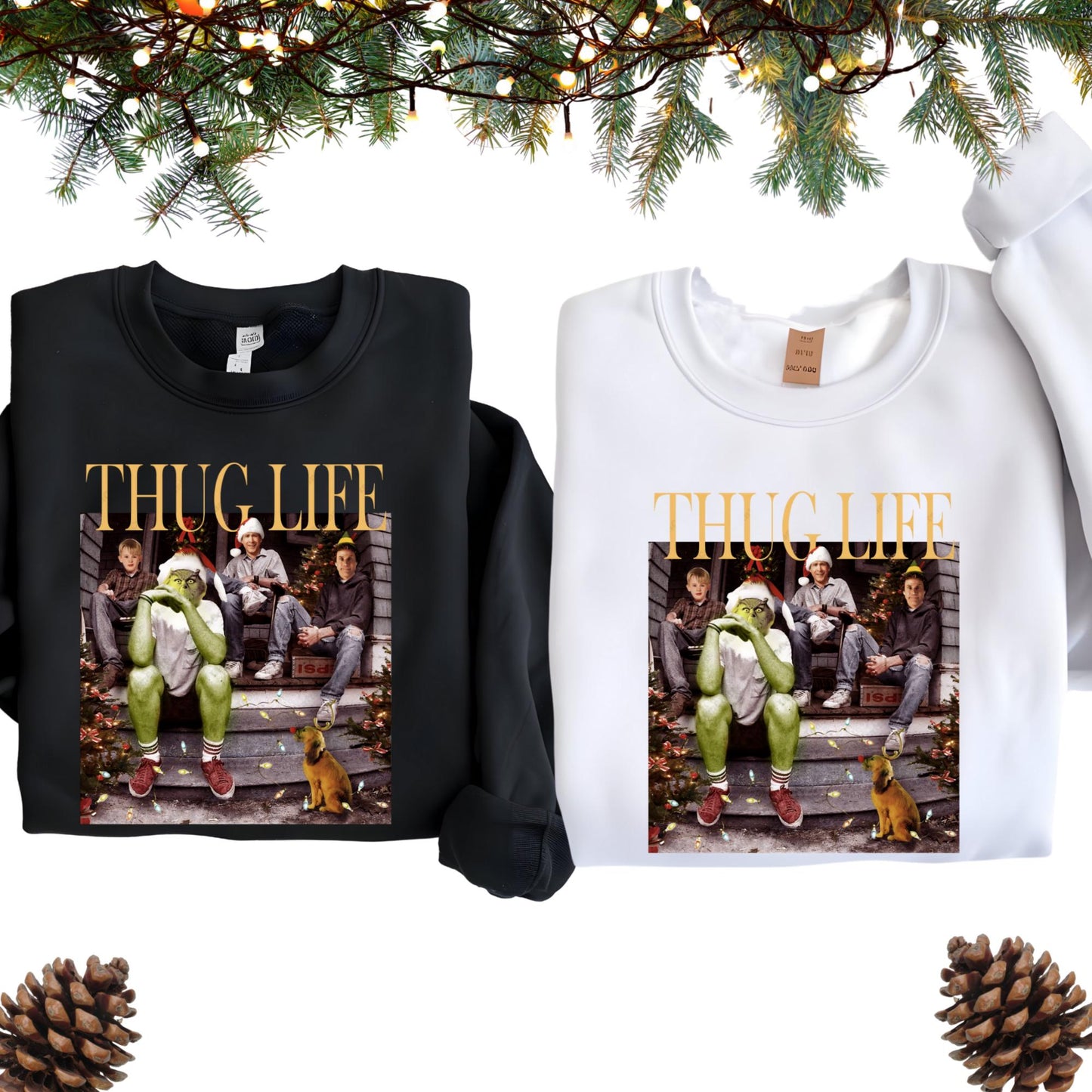 Thug Life Christmas Sweatshirt Christmas Movie Hoodie Christmas Friends Sweat Christmas Gifts for Women Holiday Crewneck Xmas
