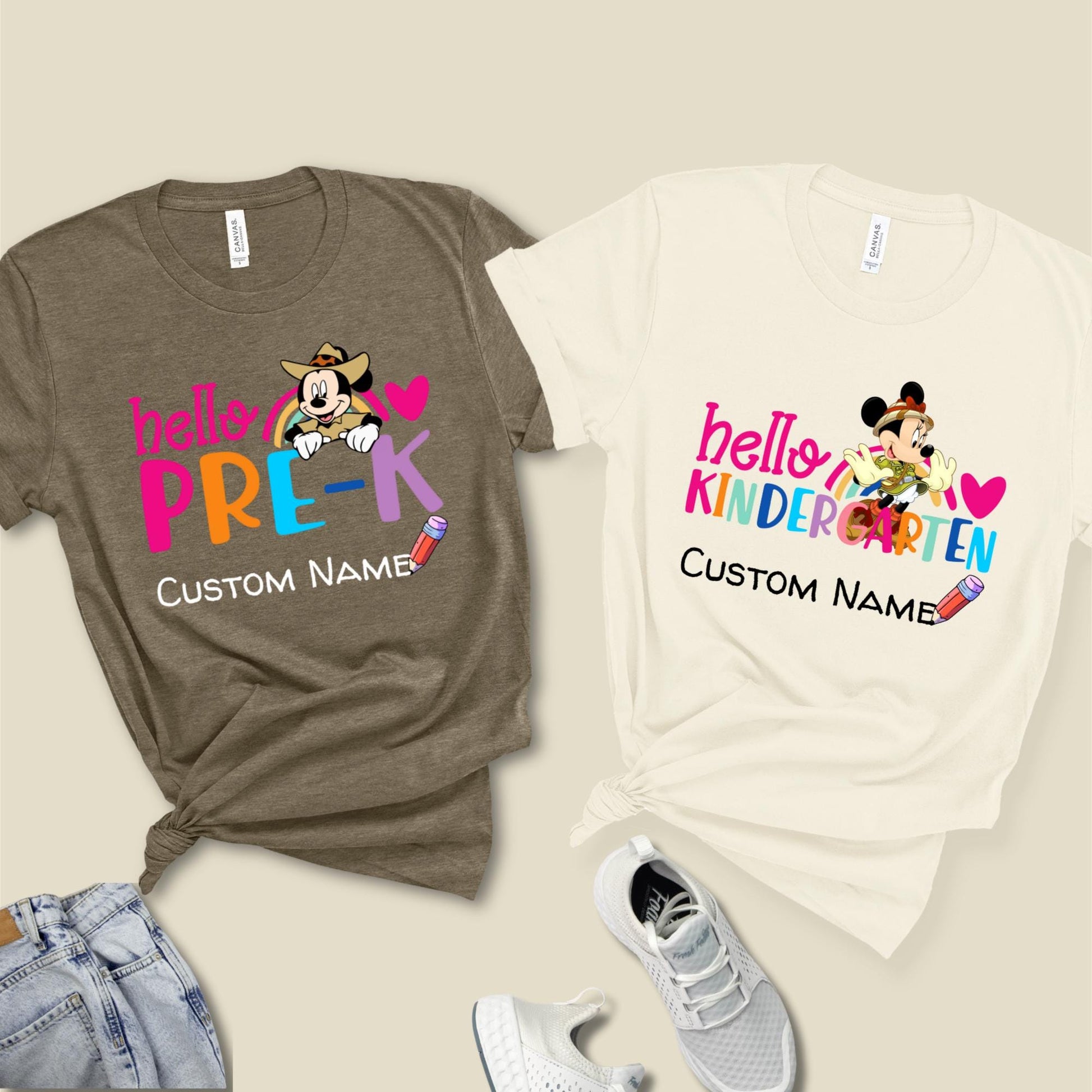 Back To School Mickey and Friends Shirt, Personalized Disney Back To School Shirt,  First Day Of School Kid Tee, Teacher Shirt