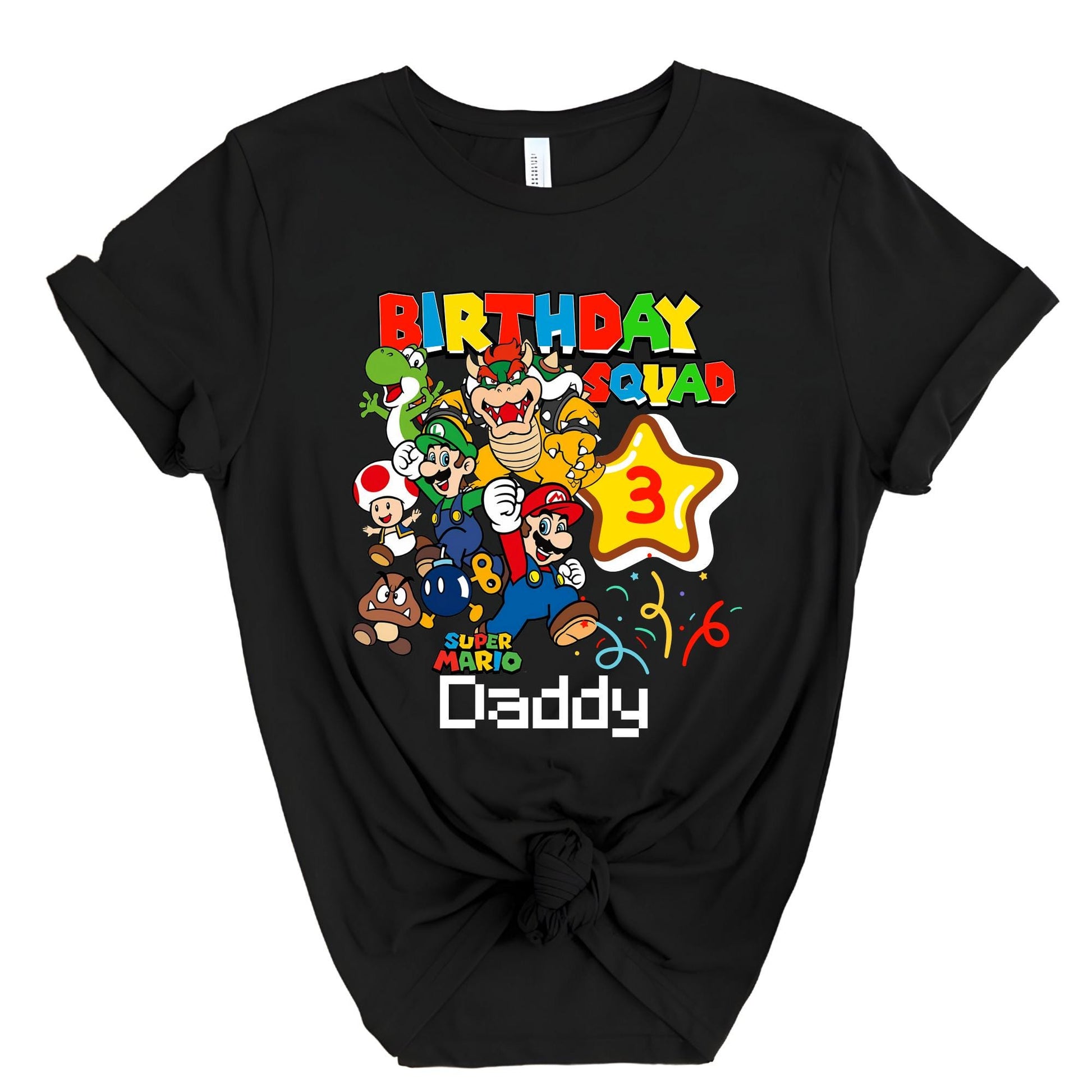 Custom Super Mario Birthday Shirt Kids Family Mario Party Tee, Super Daddy and Mommy Birthday Gift, Birthday Boy Shirt, Birthday Squad Tee